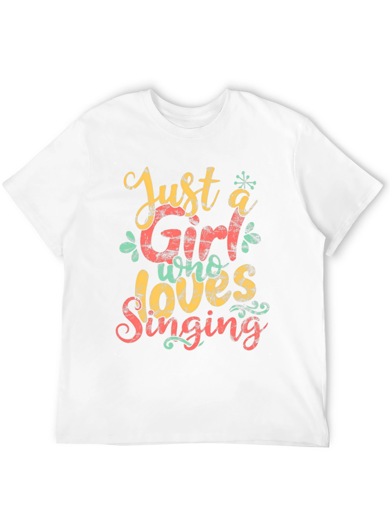Black Just a Girl Who Loves Singing Black T-Shirt view 12