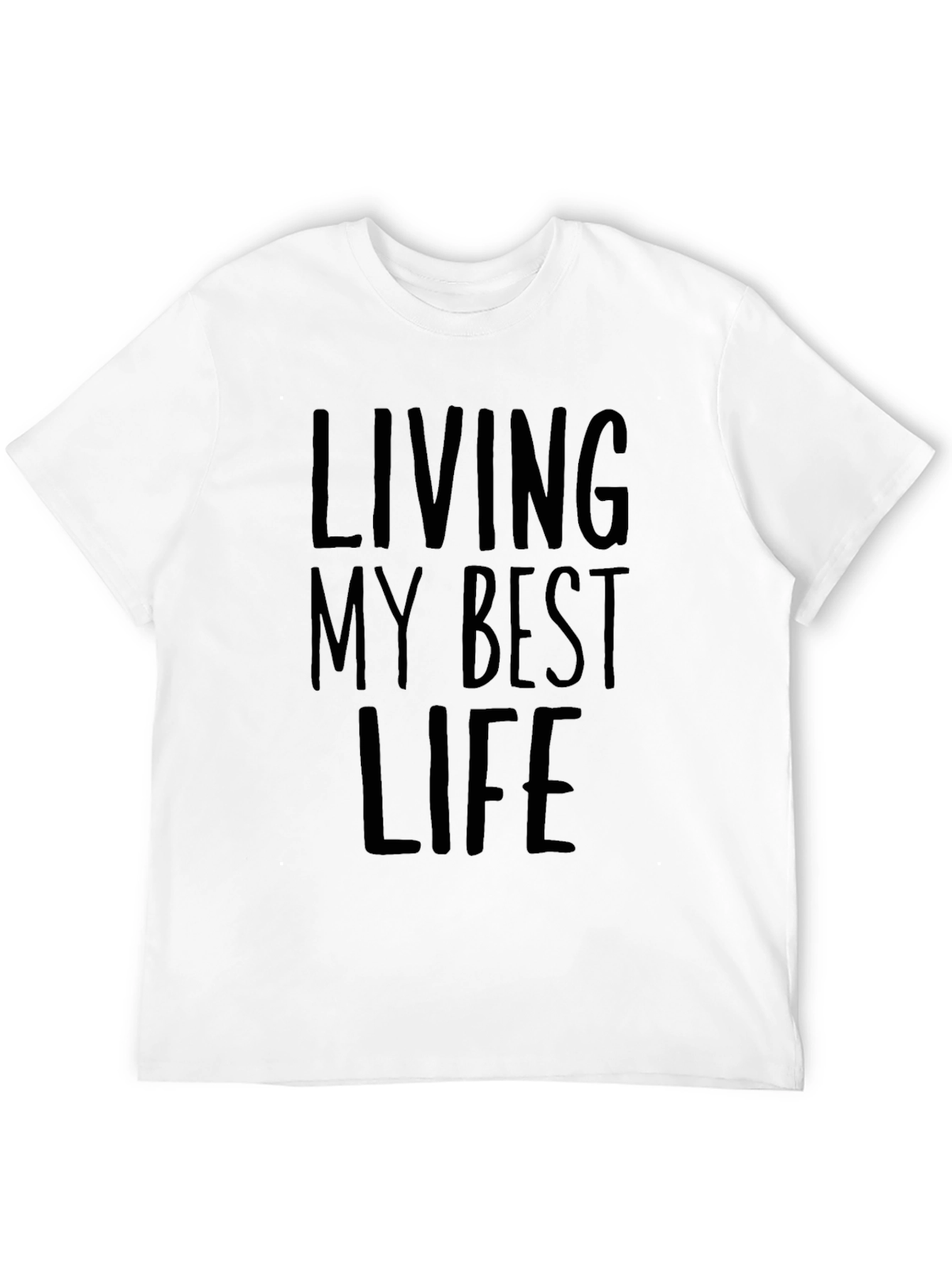 Black Living My Best Life Tee - Black Crew Neck T-Shirt view 12