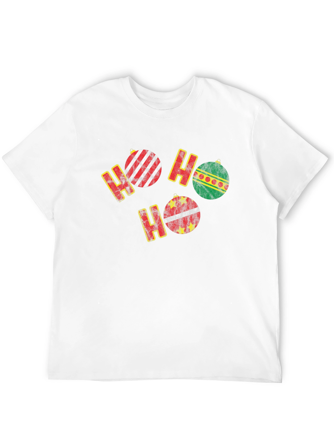 Black Festive Ho Ho Ho Christmas Ornament T-Shirt view 12
