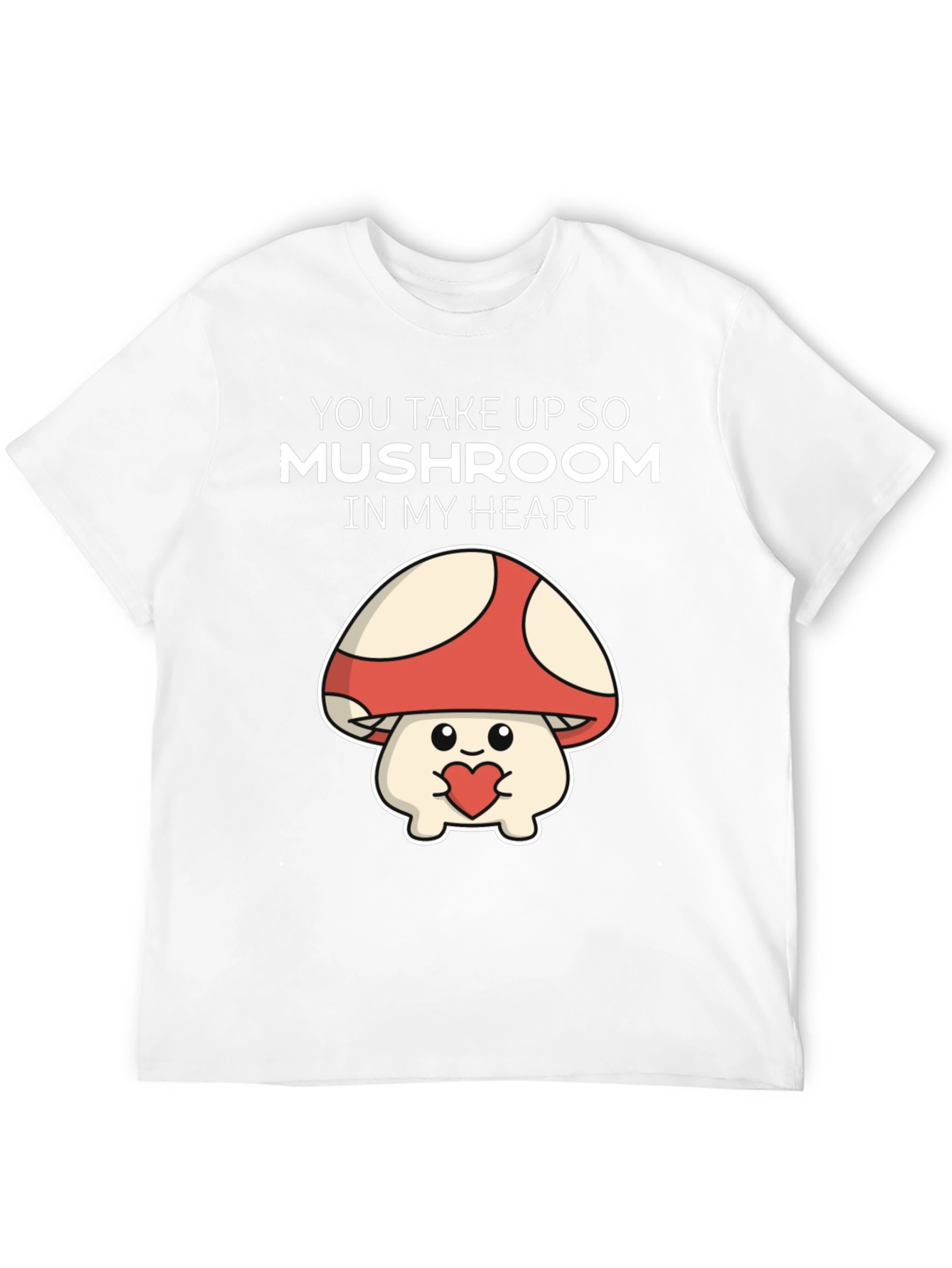 Black Mushroom Heart T-Shirt - You Take Up So Mushroom view 12