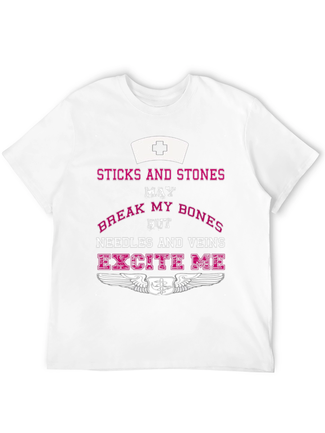 Black Nurse Humor T-Shirt - Sticks & Stones, Needles & Veins view 12