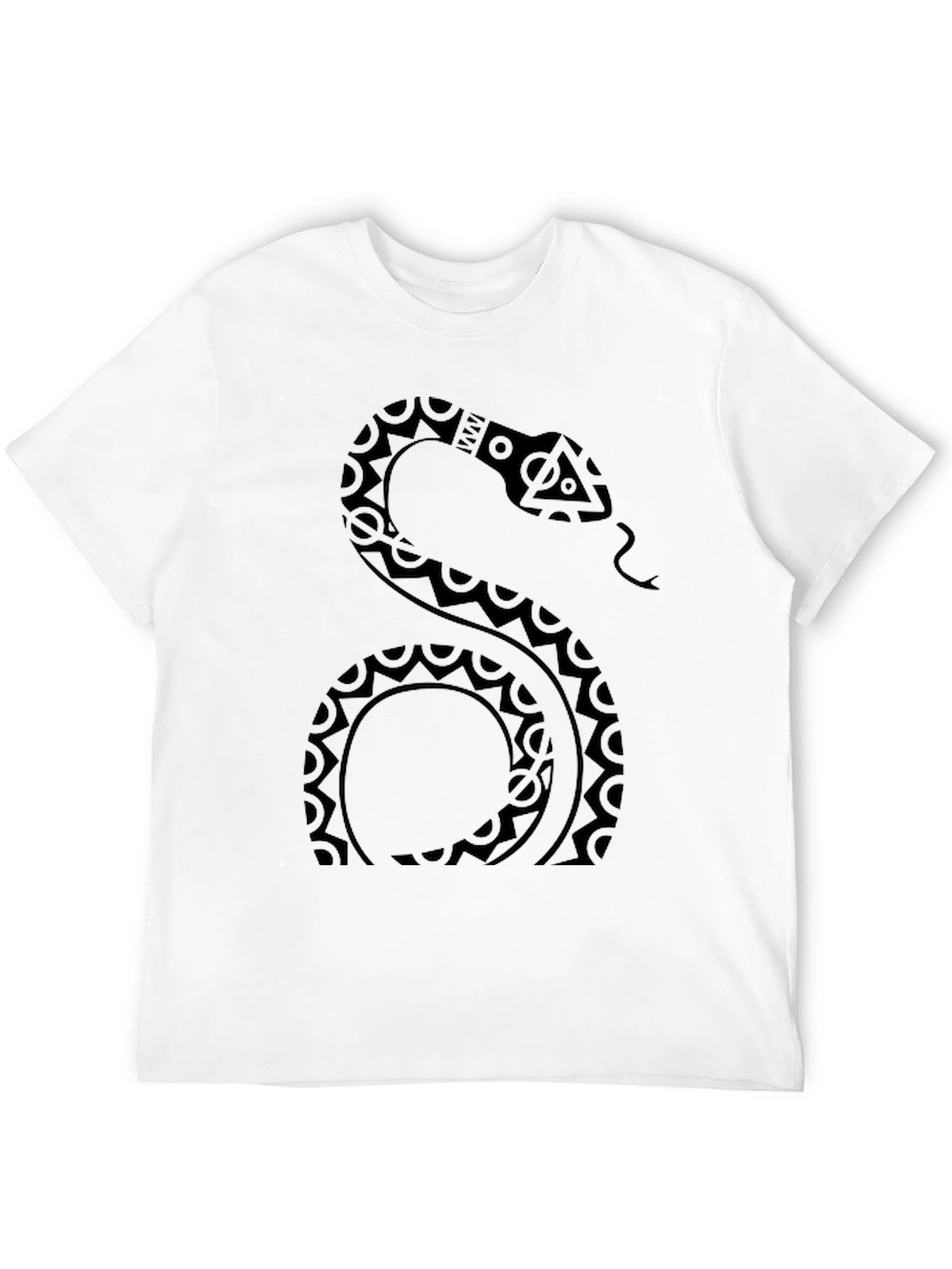 Black Tribal Snake Graphic Tee - Mens Black T-Shirt view 12