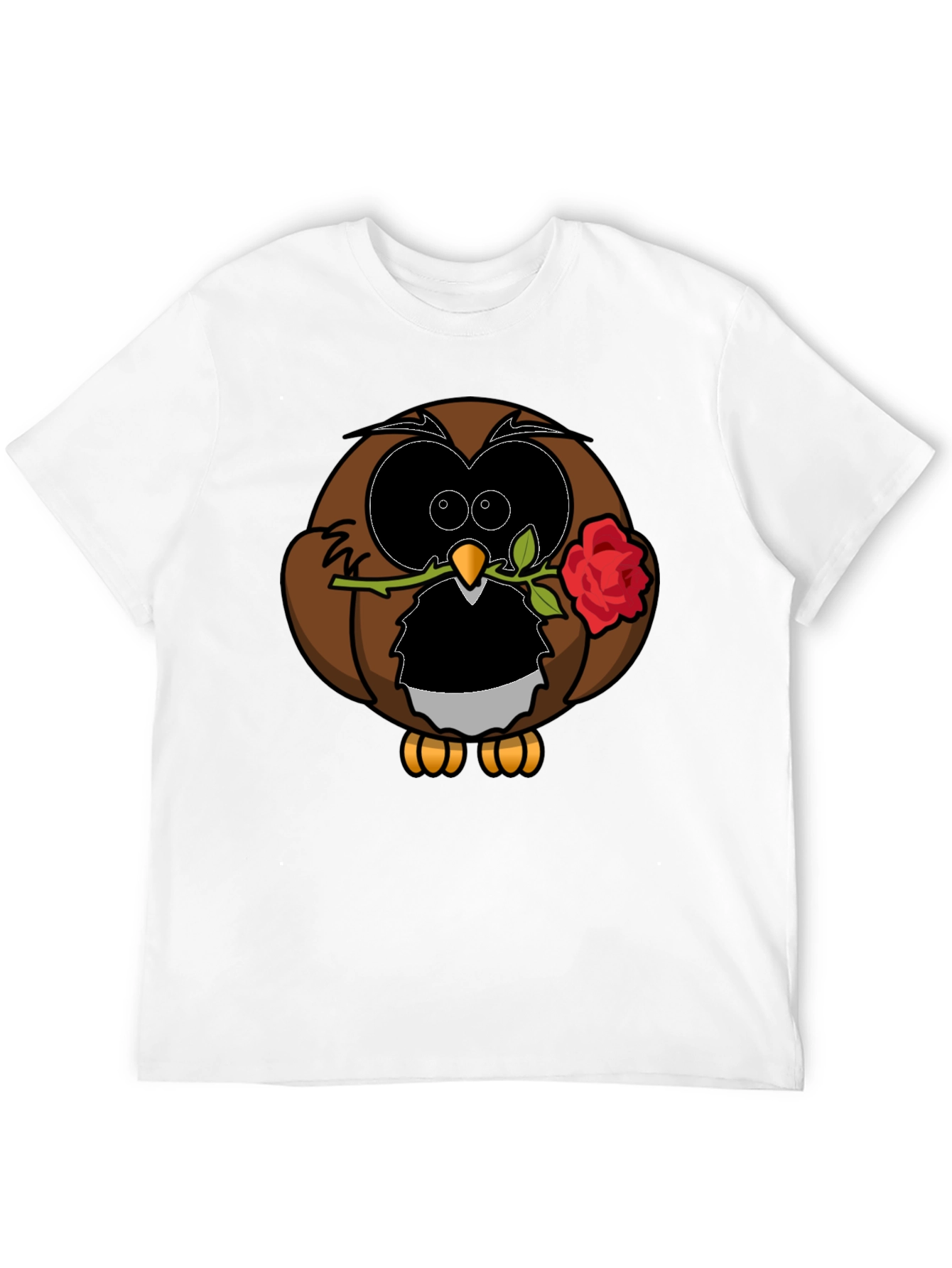 Black Owl with Rose Graphic T-Shirt - Black view 12