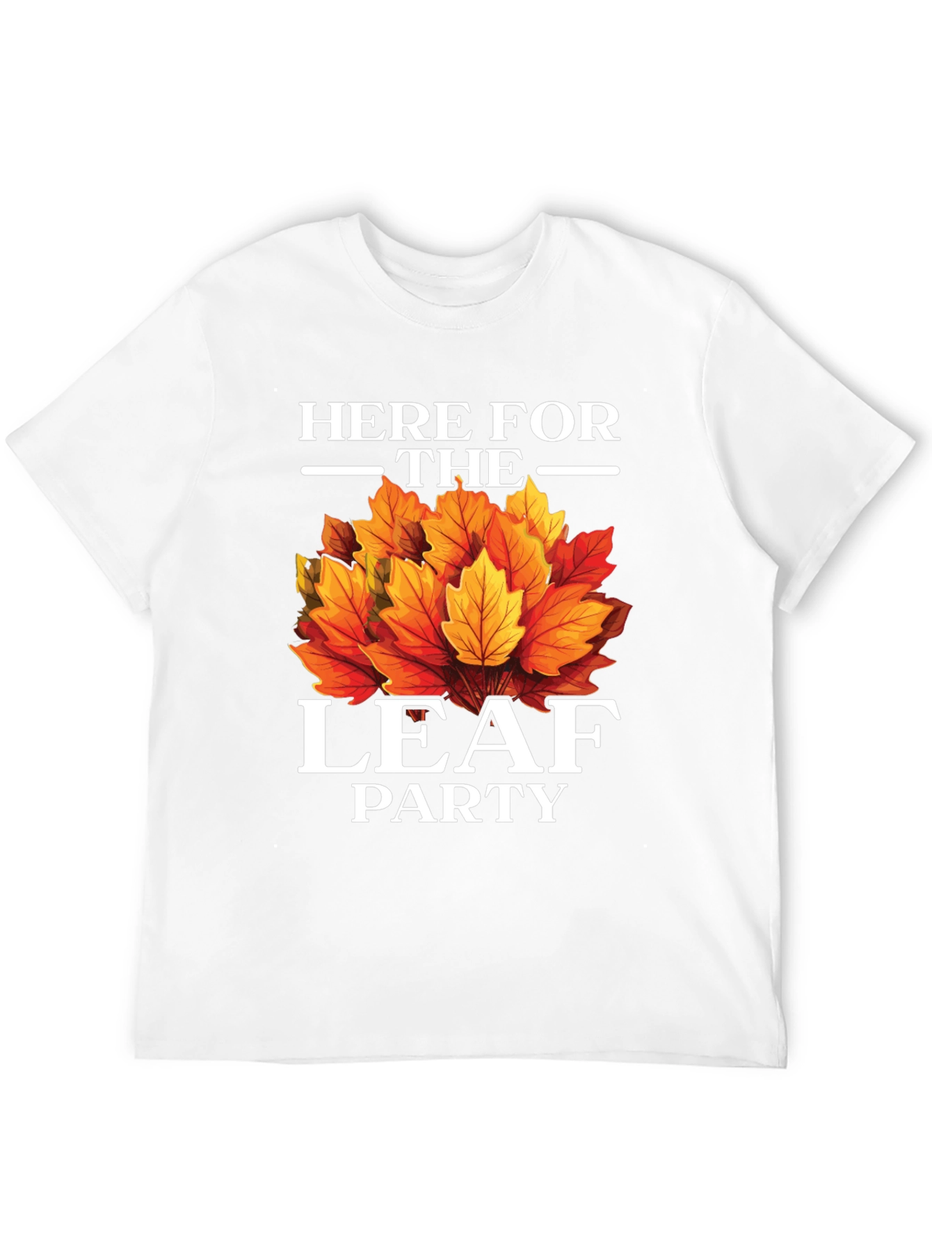 Black Here For The Leaf Party T-Shirt - Fall Colors view 12