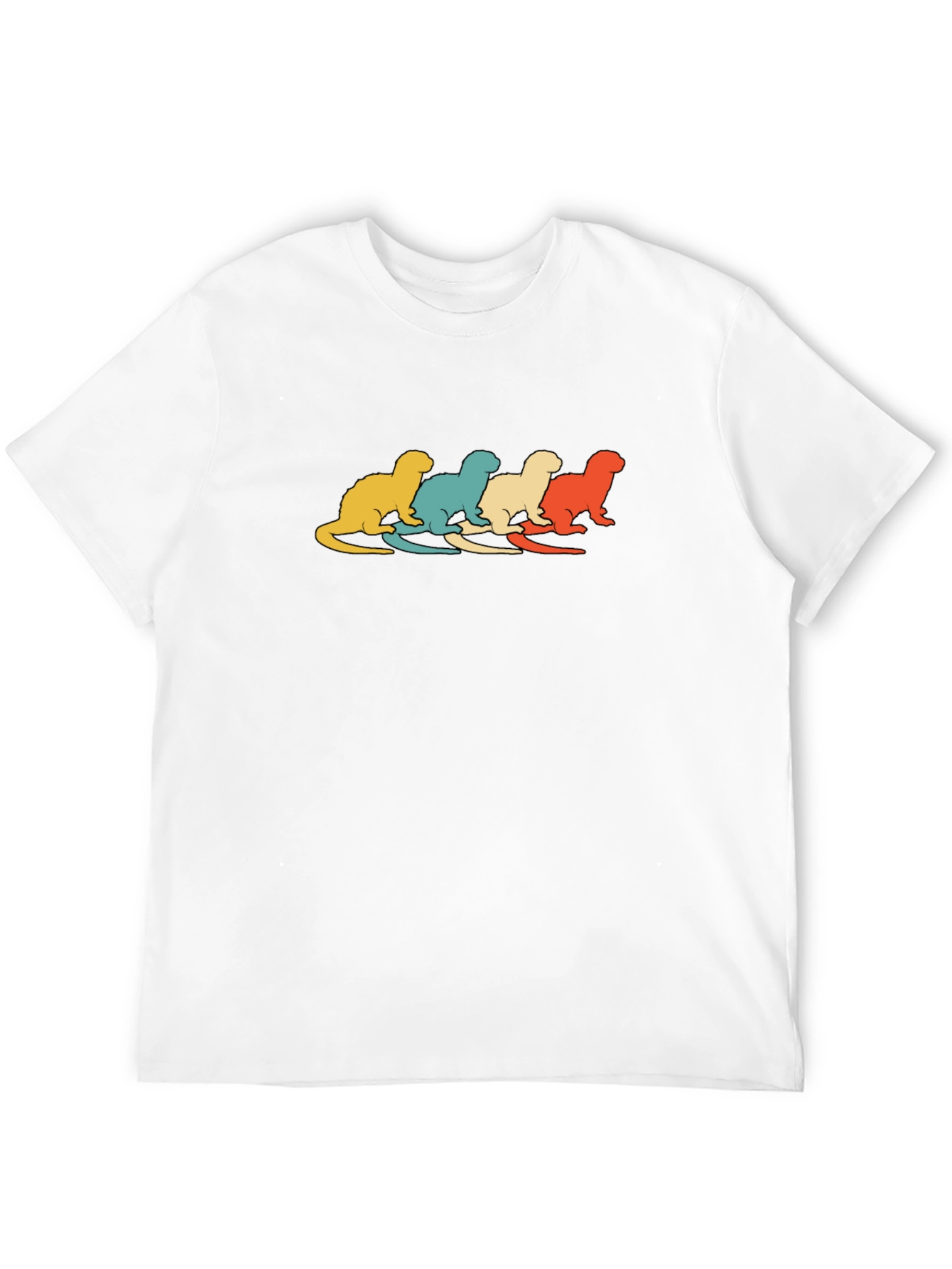 Black Retro Otter T-Shirt - Cool Animal Graphic Tee view 12