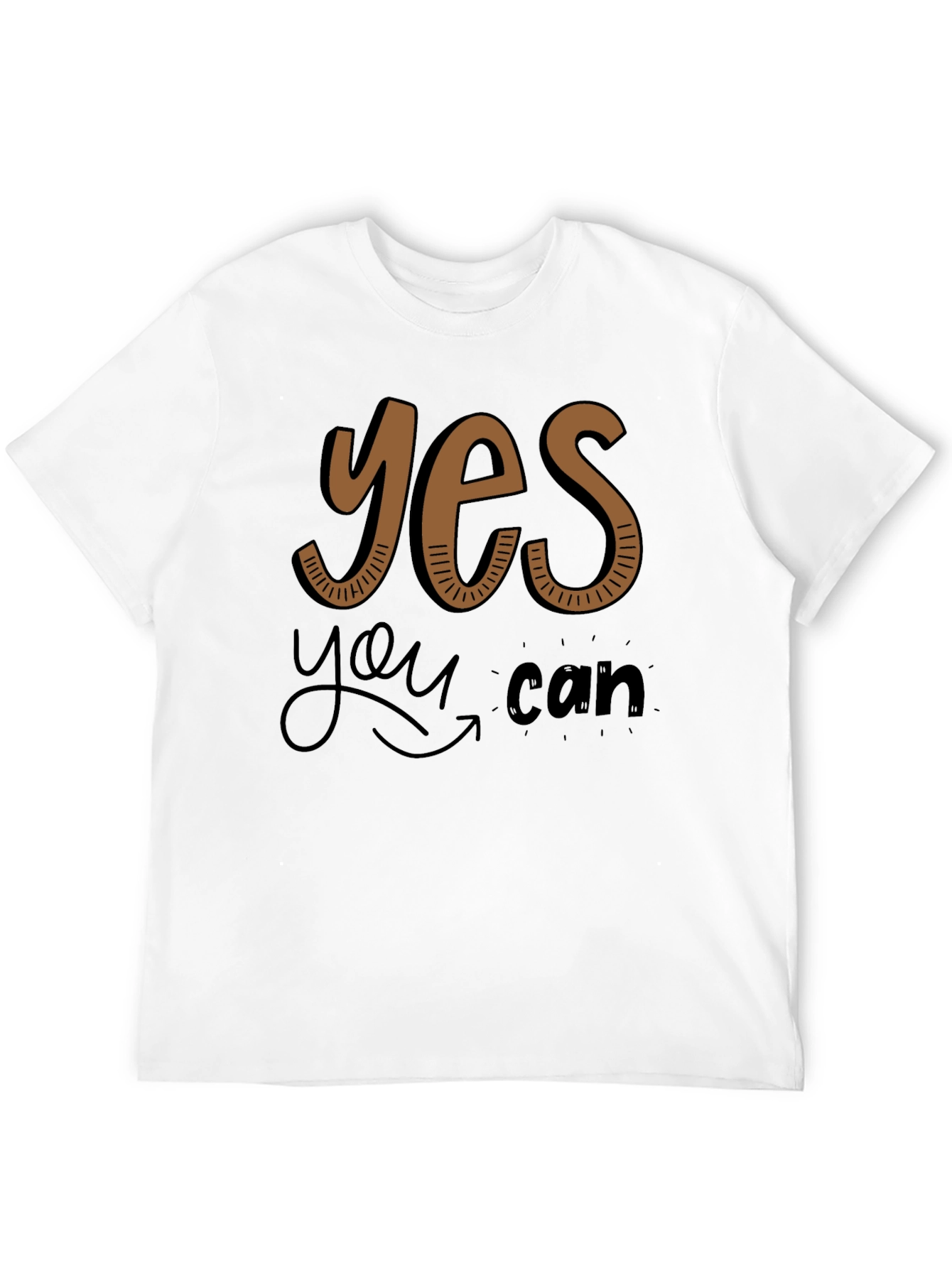 Black Yes You Can Graphic Tee - Motivational Shirt view 12