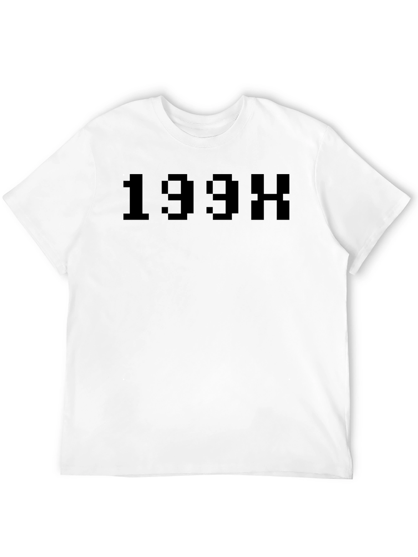 Black Retro 199X Pixel Tee - Classic Black T-Shirt view 12