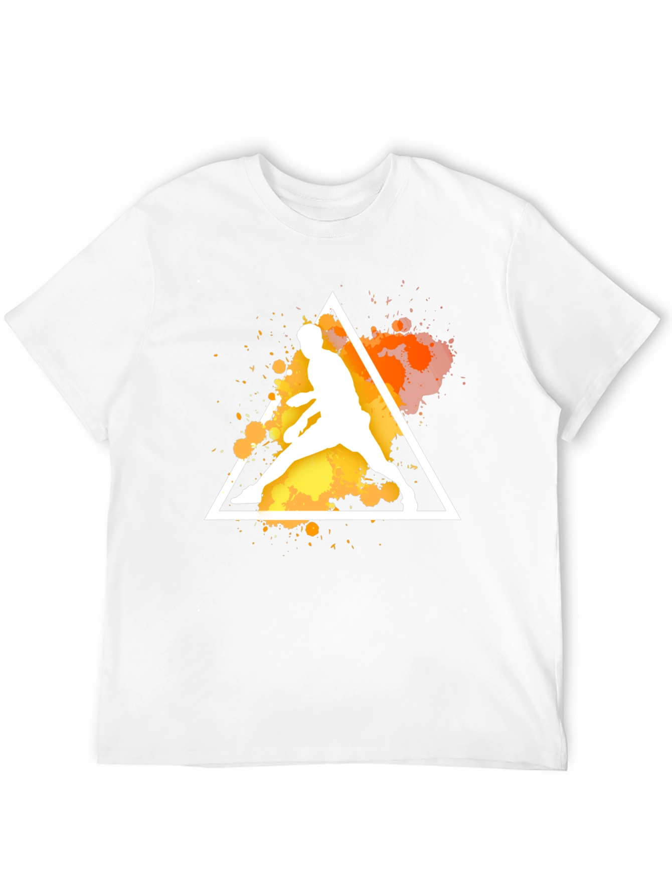 Black Men's Black T-Shirt with Player Graphic view 12