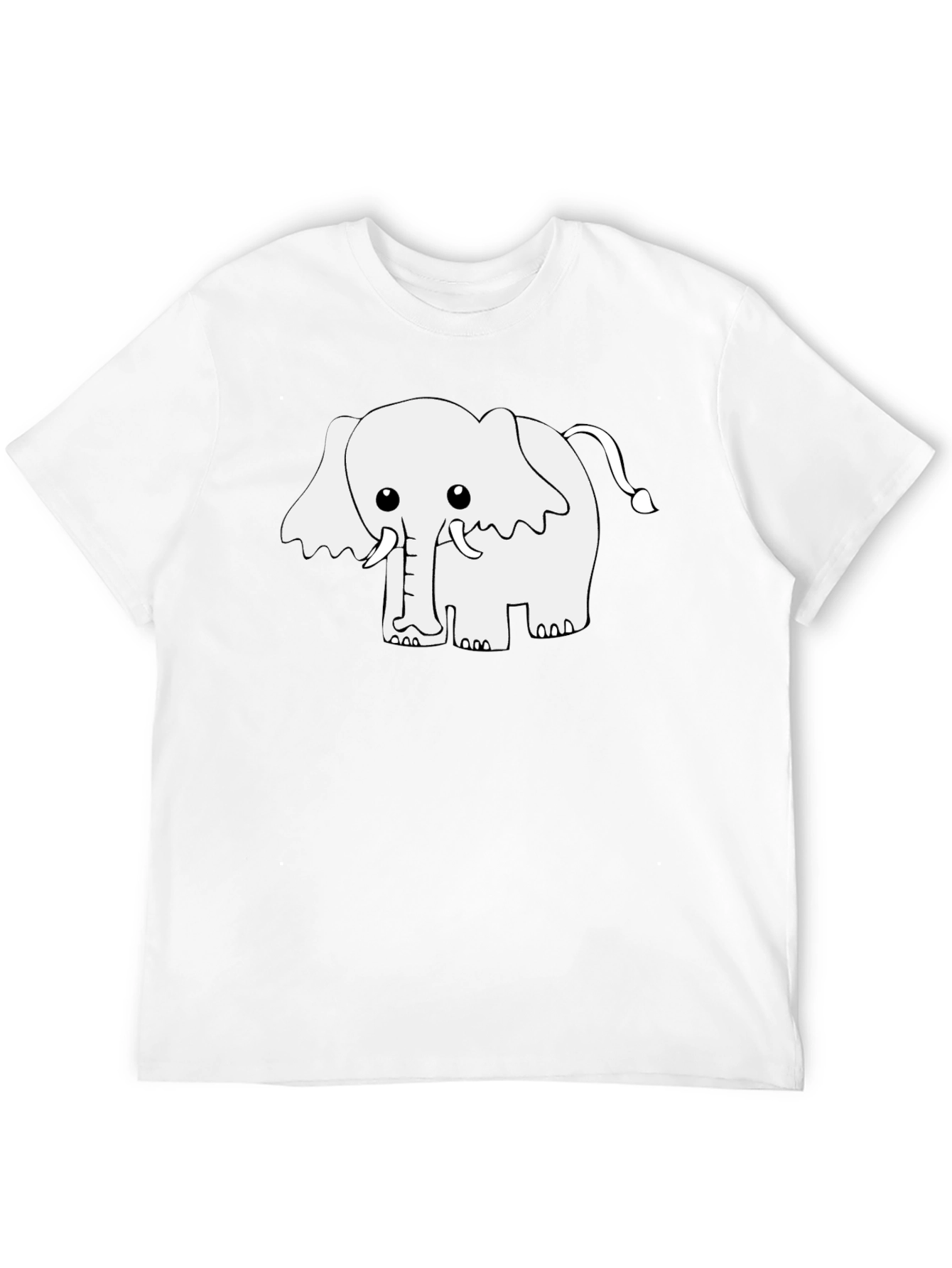 Black Cute Elephant Graphic Tee - Black Cotton Blend Shirt view 12