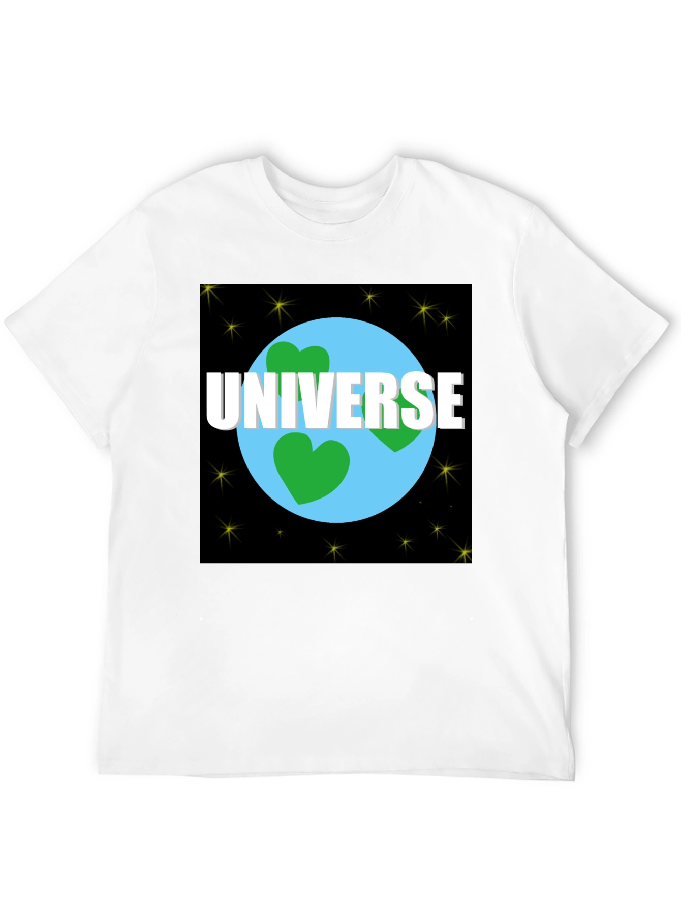Universe Love T-Shirt - Black Cotton Blend Tee - 12