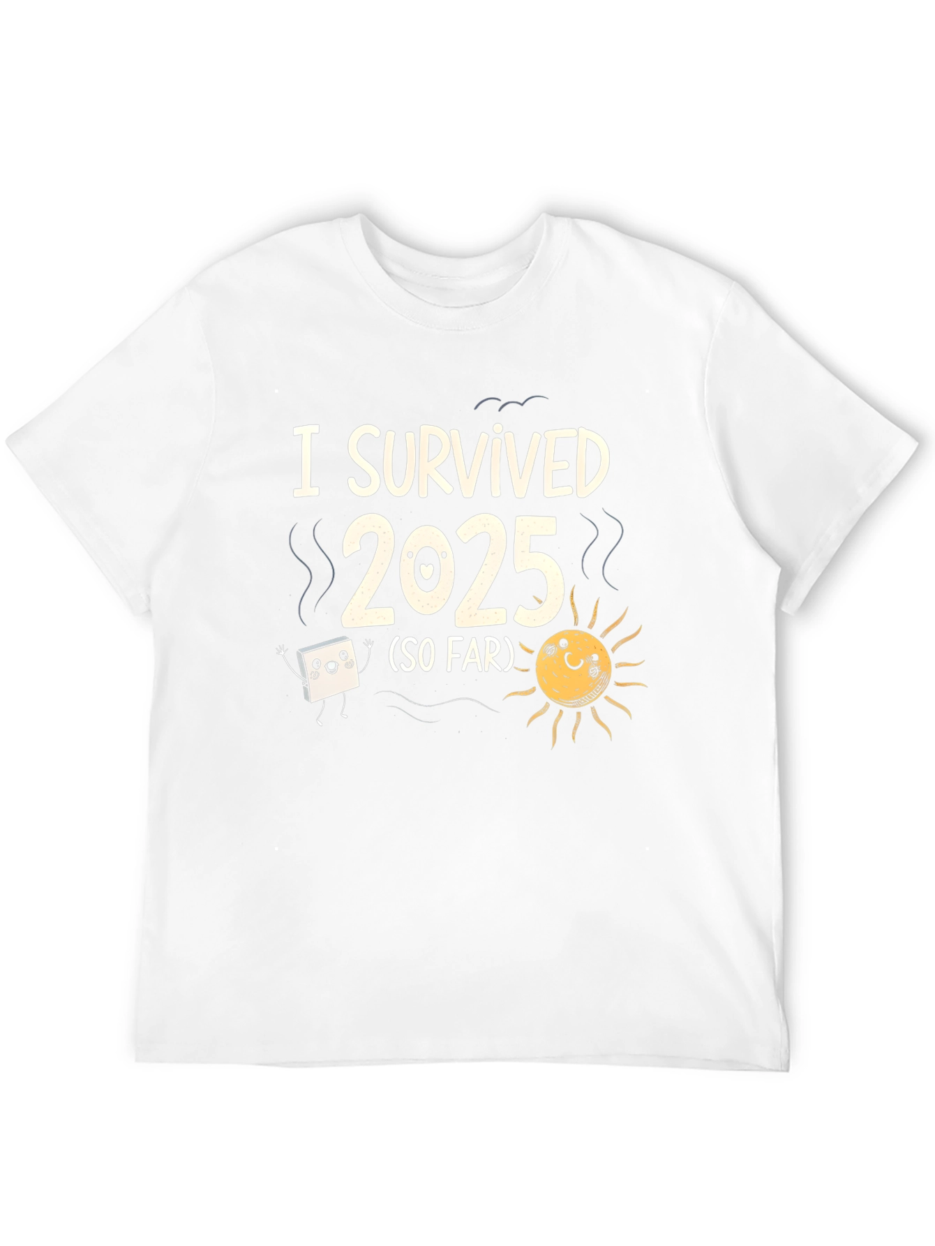 Black I Survived 2025 Funny Graphic T-Shirt view 12