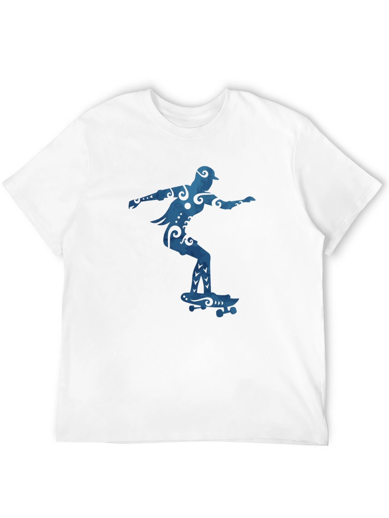 Black Skateboarder Graphic Tee - Cool Blue Design view 12