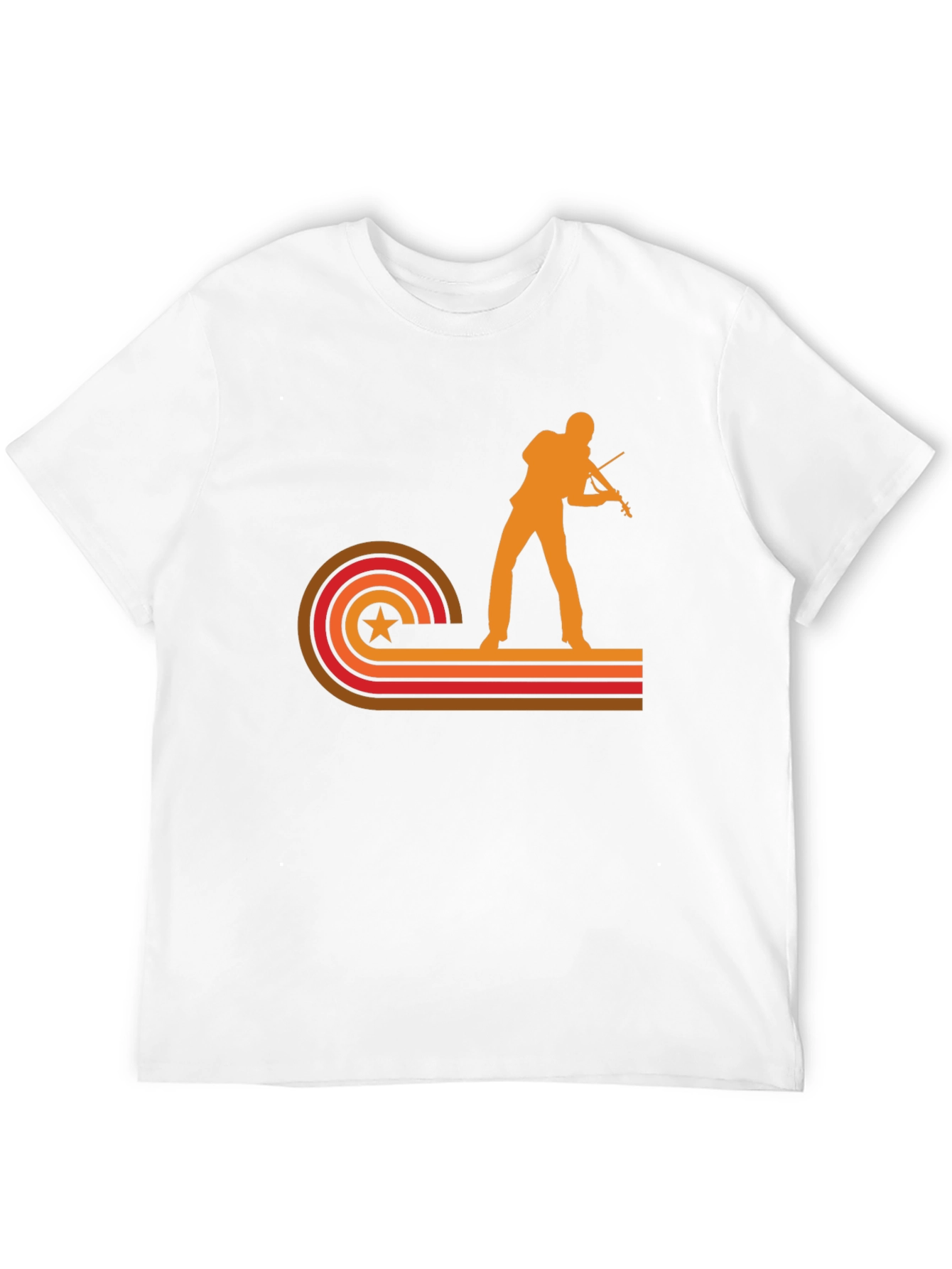 Black Retro Violinist Graphic Tee - Vintage Style Black T-Shirt view 12