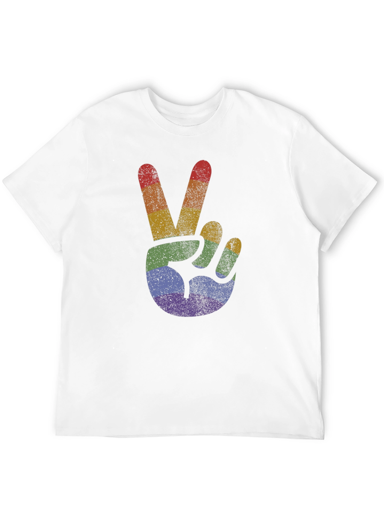 Black Retro Rainbow Peace Sign T-Shirt view 12
