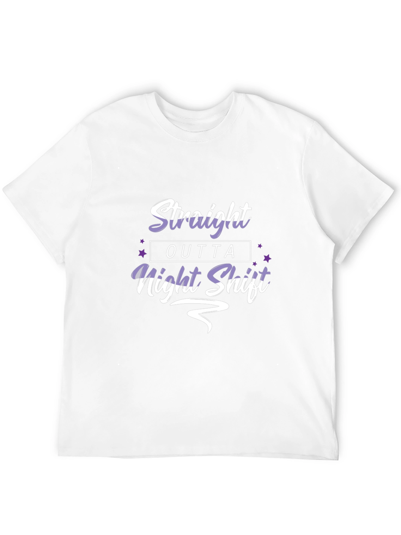 Black Straight Outta Night Shift Black Graphic Tee view 12