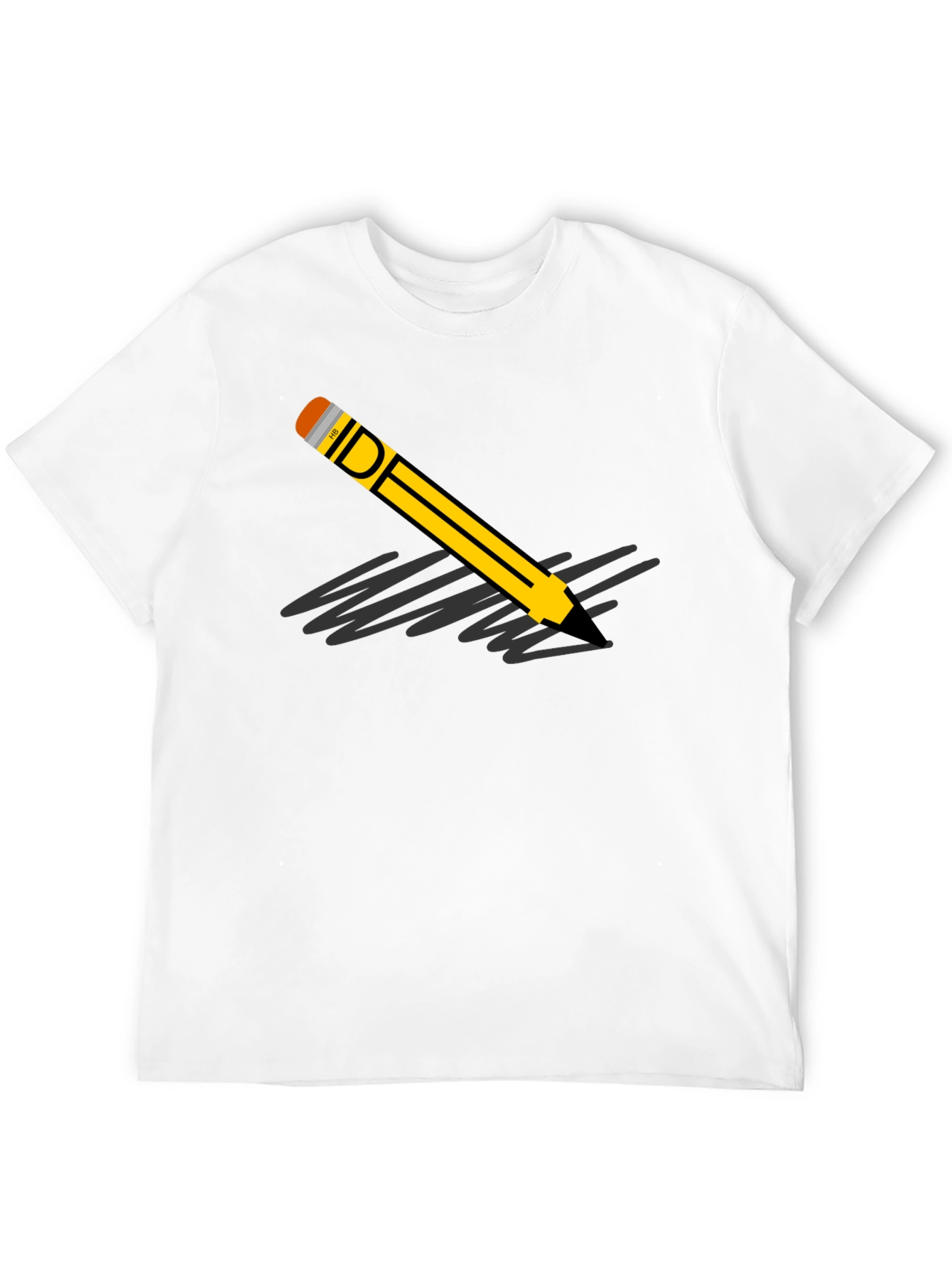 Pencil Graphic Black T-Shirt - Unisex Casual Tee - 12