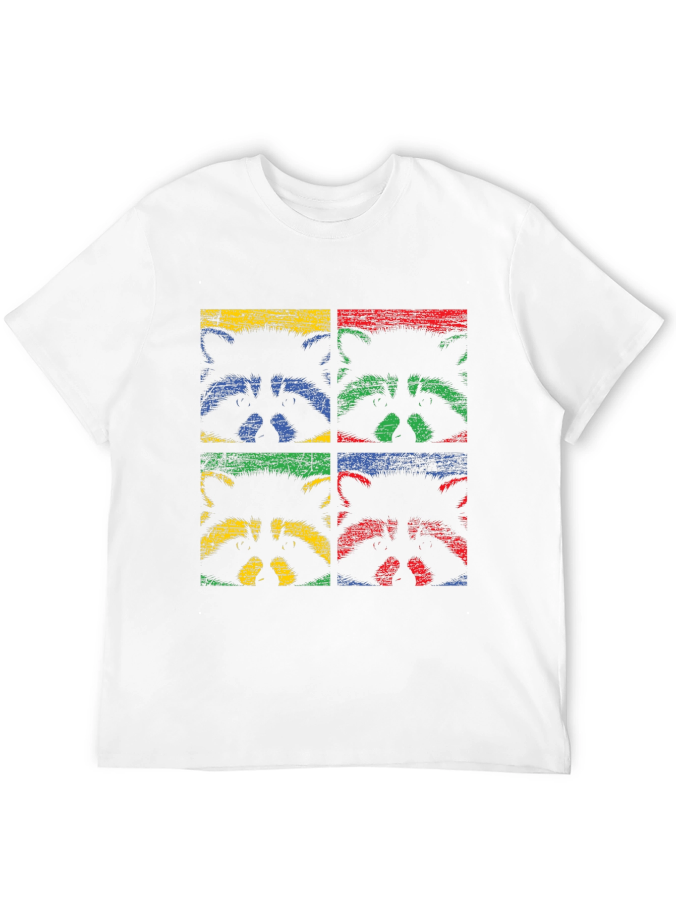 Black Retro Raccoon Graphic Tee - Black Crew Neck view 12