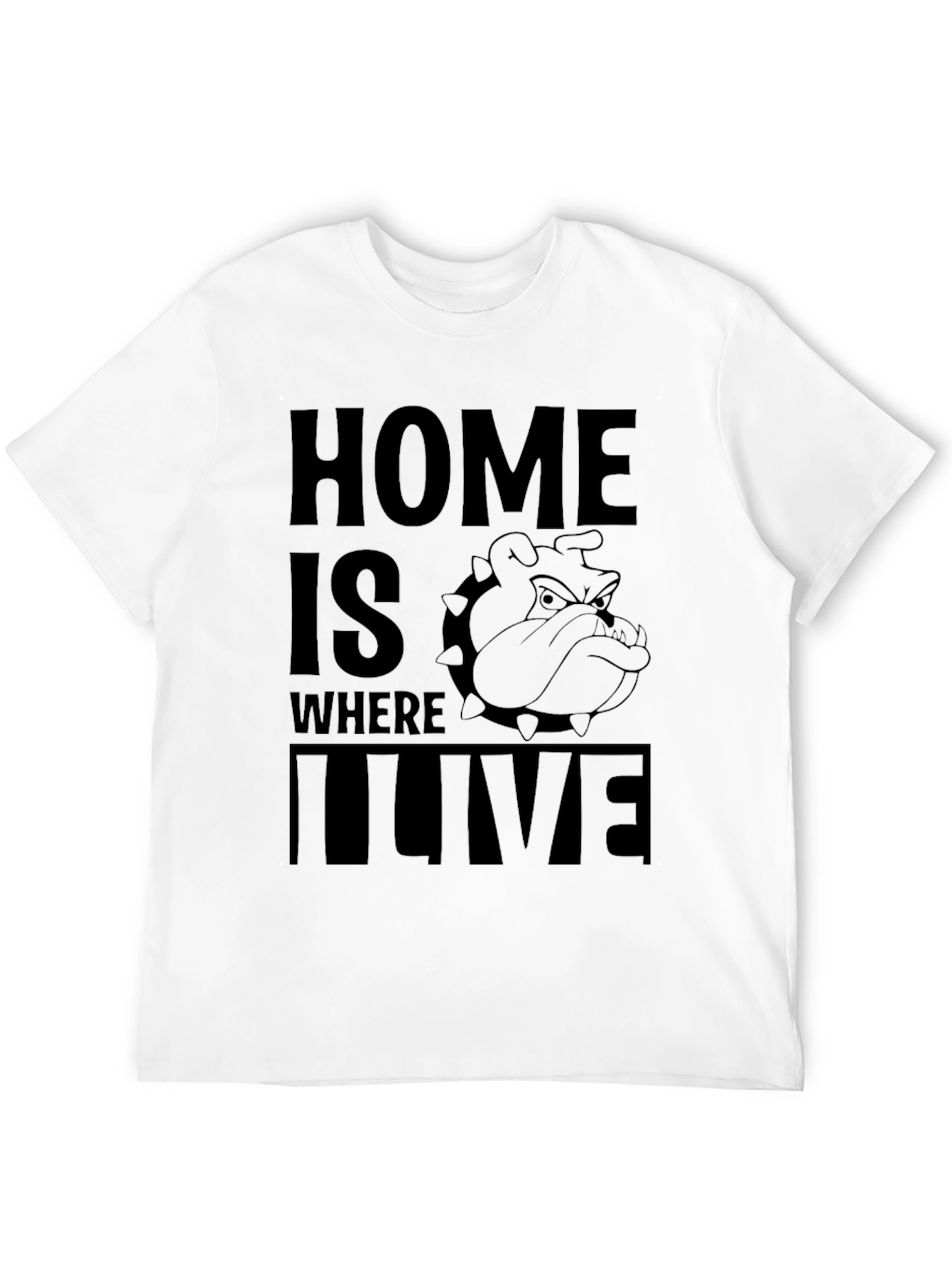 Black Home is Where I Live Bulldog Graphic T-Shirt view 12