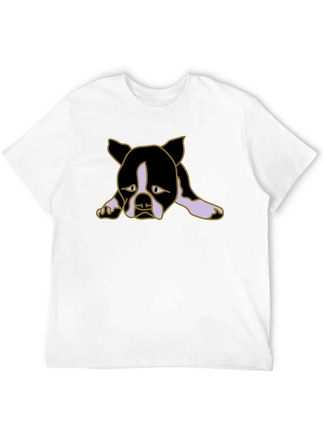 Black Sad Puppy Dog Graphic Black Tee Shirt view 12