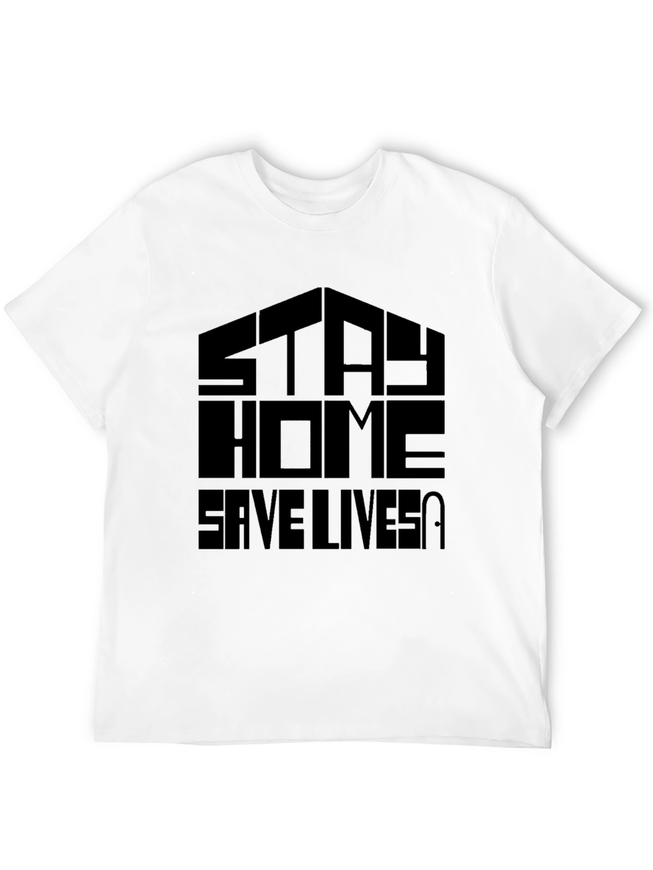 Black Stay Home Save Lives Graphic Tee - Unisex Black T-Shirt view 12