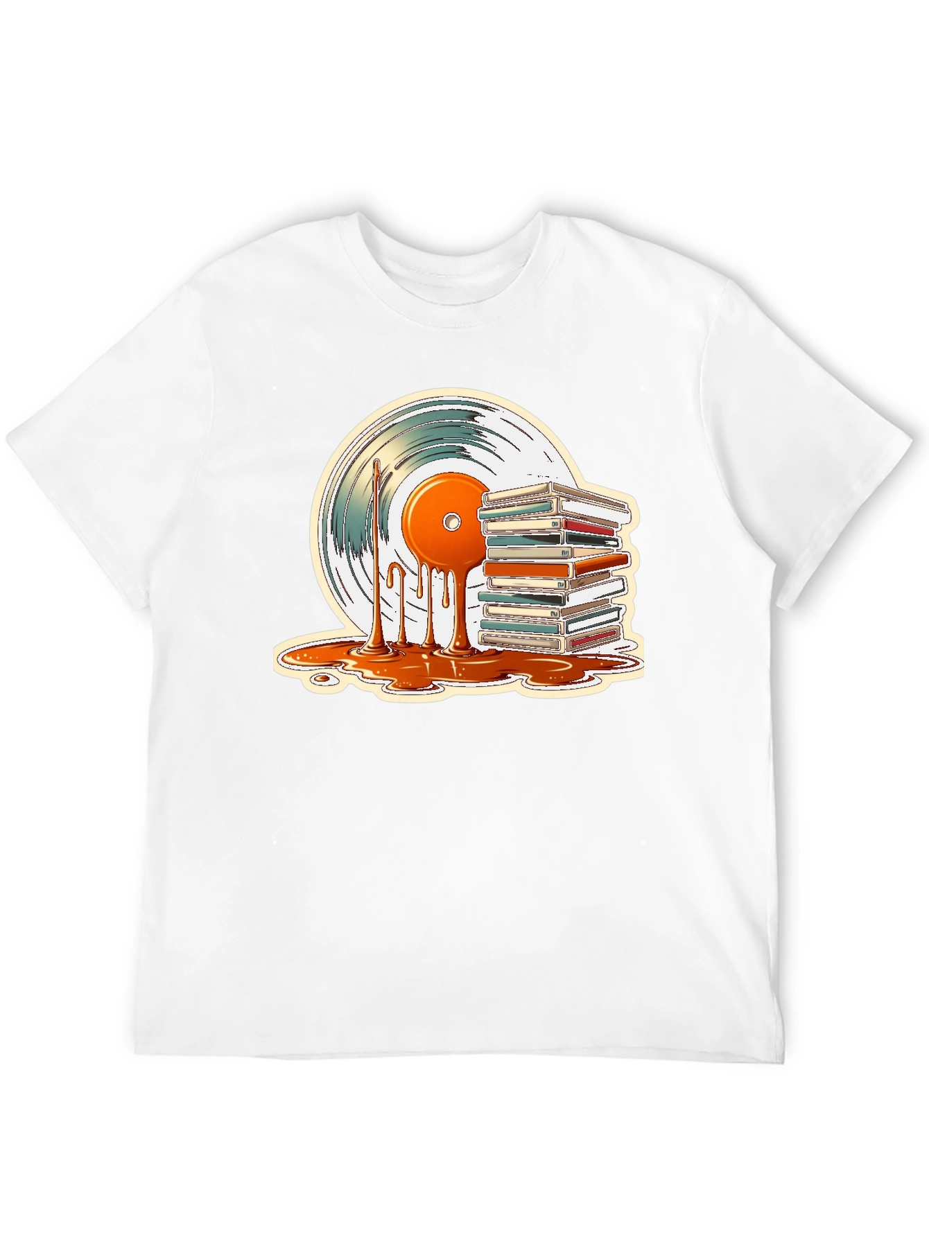 Black Retro Vinyl & Cassette Tape Graphic T-Shirt - Music Lover Tee view 12