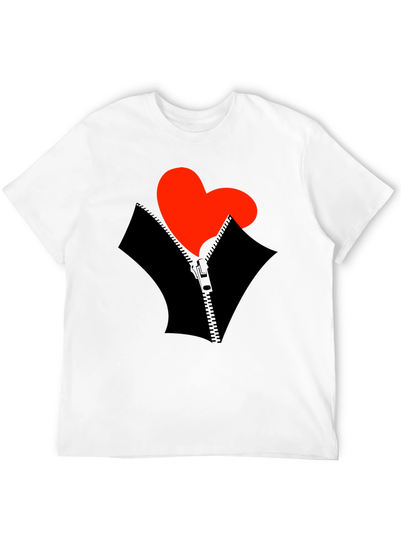 Black Heart Zipper Graphic Black T-Shirt view 12