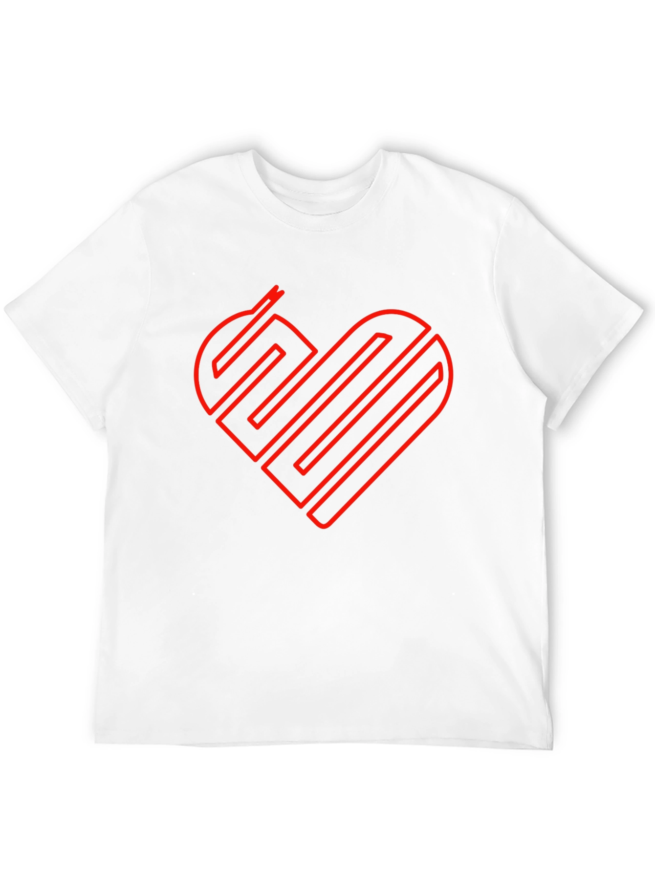 Black Heart Line Art Graphic Tee - Modern Minimalist Design view 12