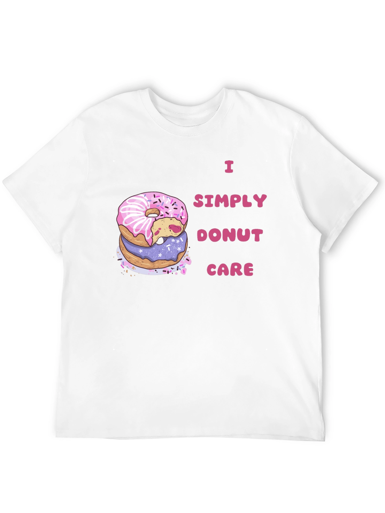 Black I Simply Donut Care Funny Graphic Tee view 12