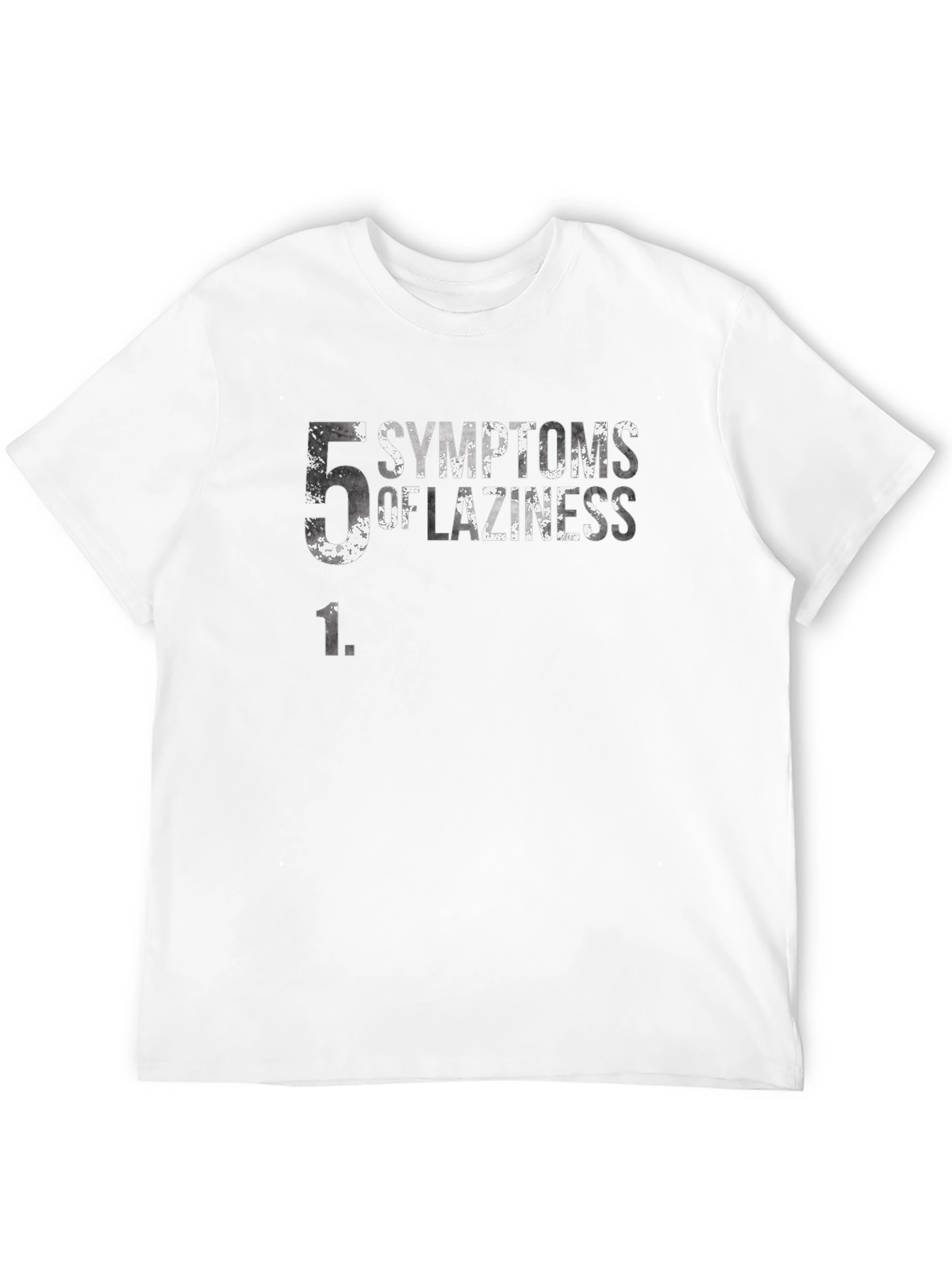 Black 5 Symptoms of Laziness Graphic T-Shirt view 12