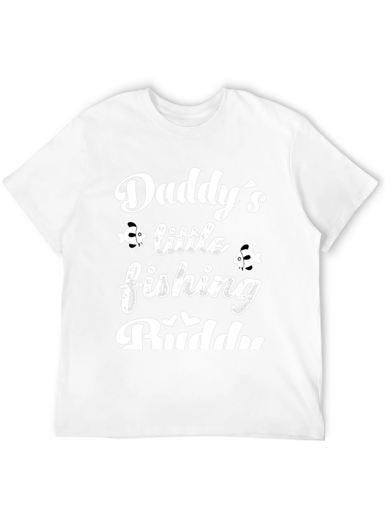 Black Daddy's Little Fishing Buddy Black Graphic Tee view 12