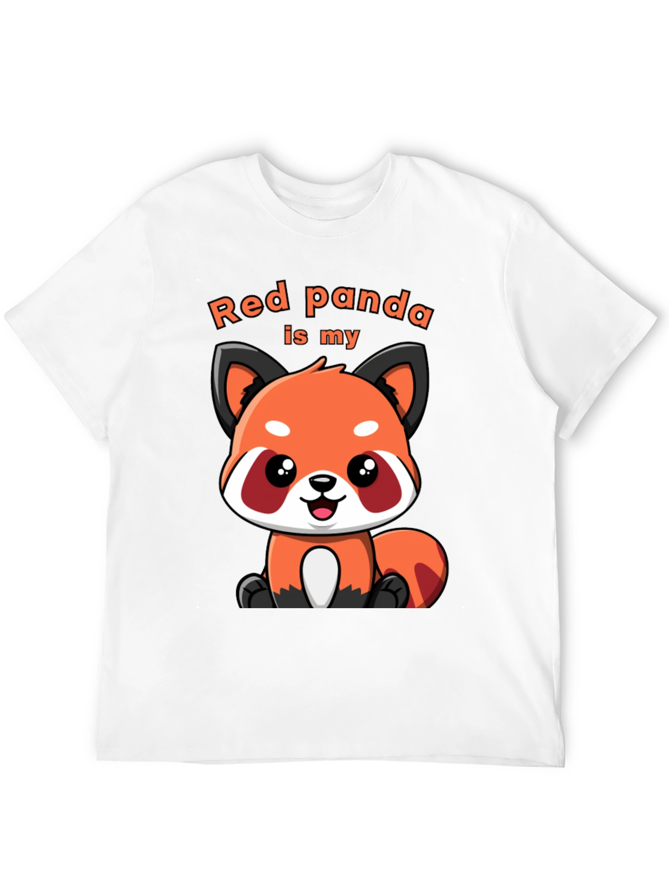 Black Red Panda T-Shirt Cute Cartoon Animal Tee view 12
