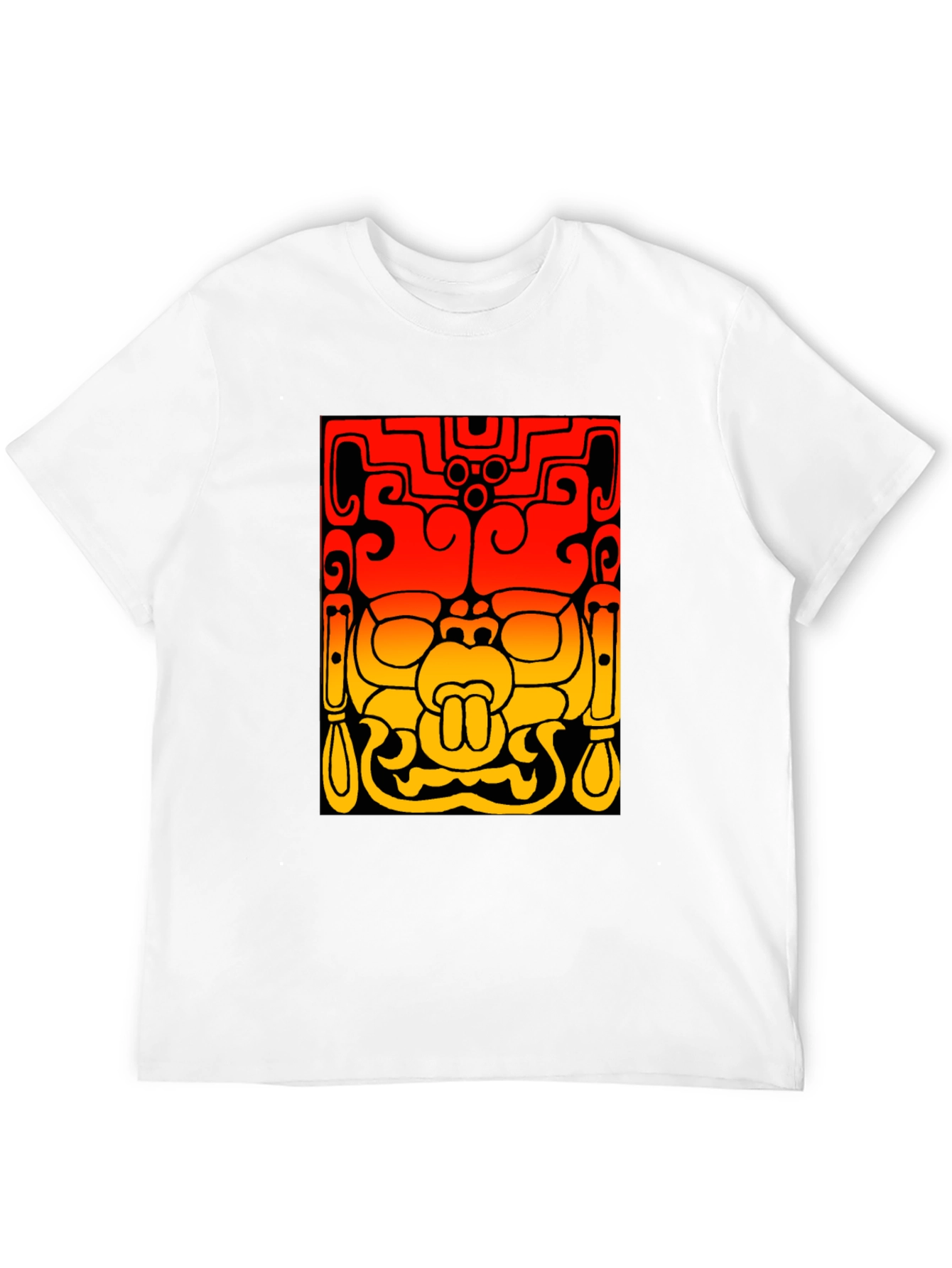 Black Mayan Mask Graphic Tee - Stylish Black T-Shirt view 12