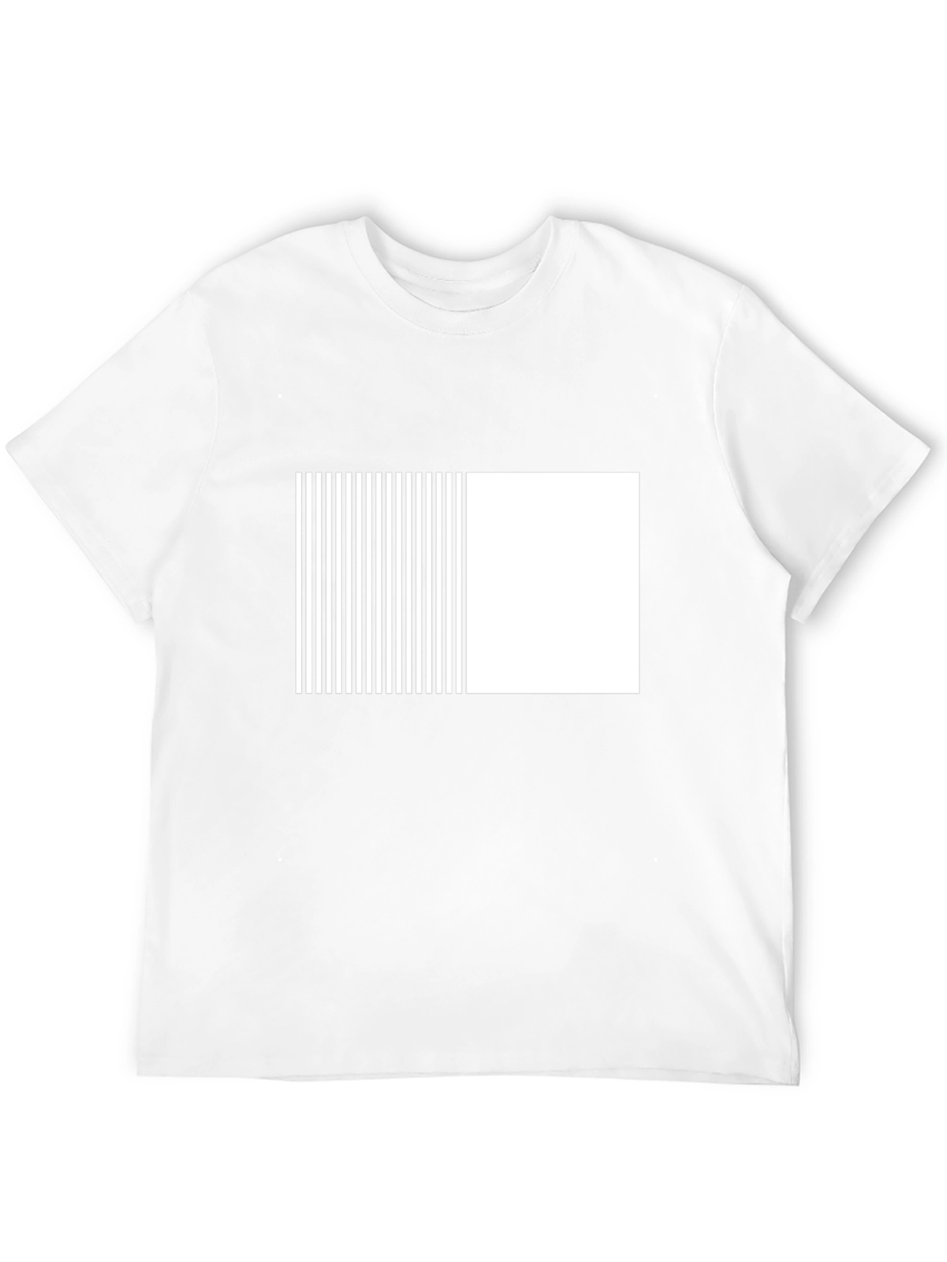 Black Modern Black Tee with Geometric Stripe Block Design view 12