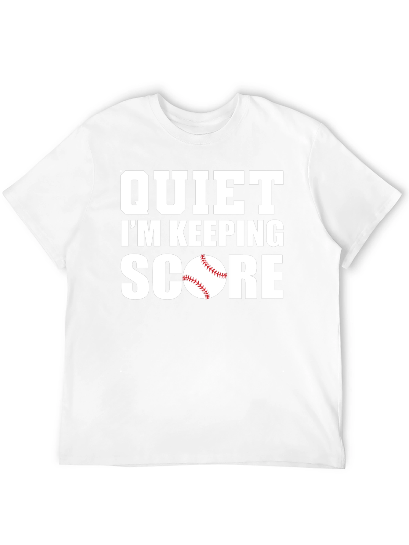 Black Quiet I'm Keeping Score Baseball T-Shirt view 12