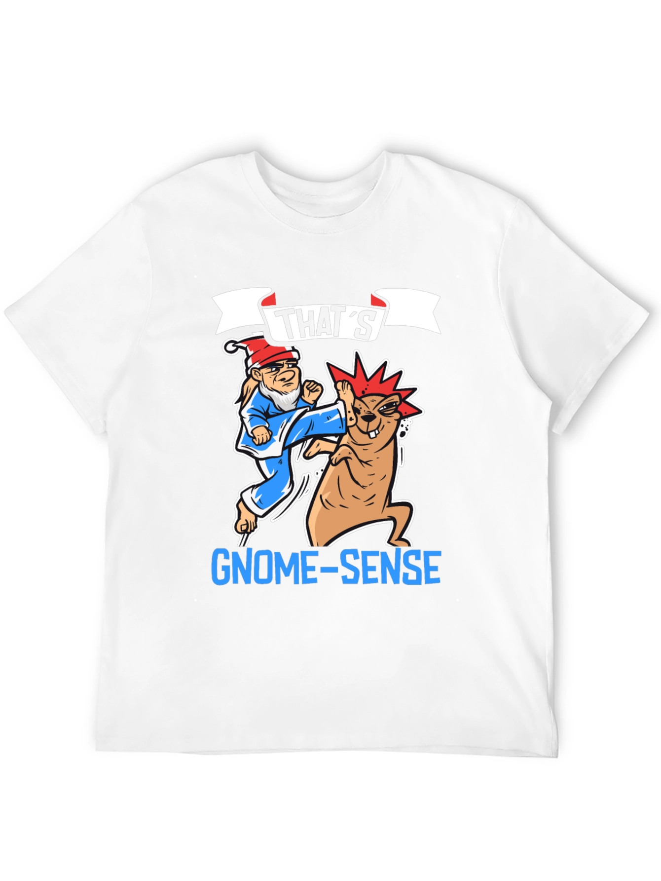 Black Funny Gnome-Sense T-Shirt view 12