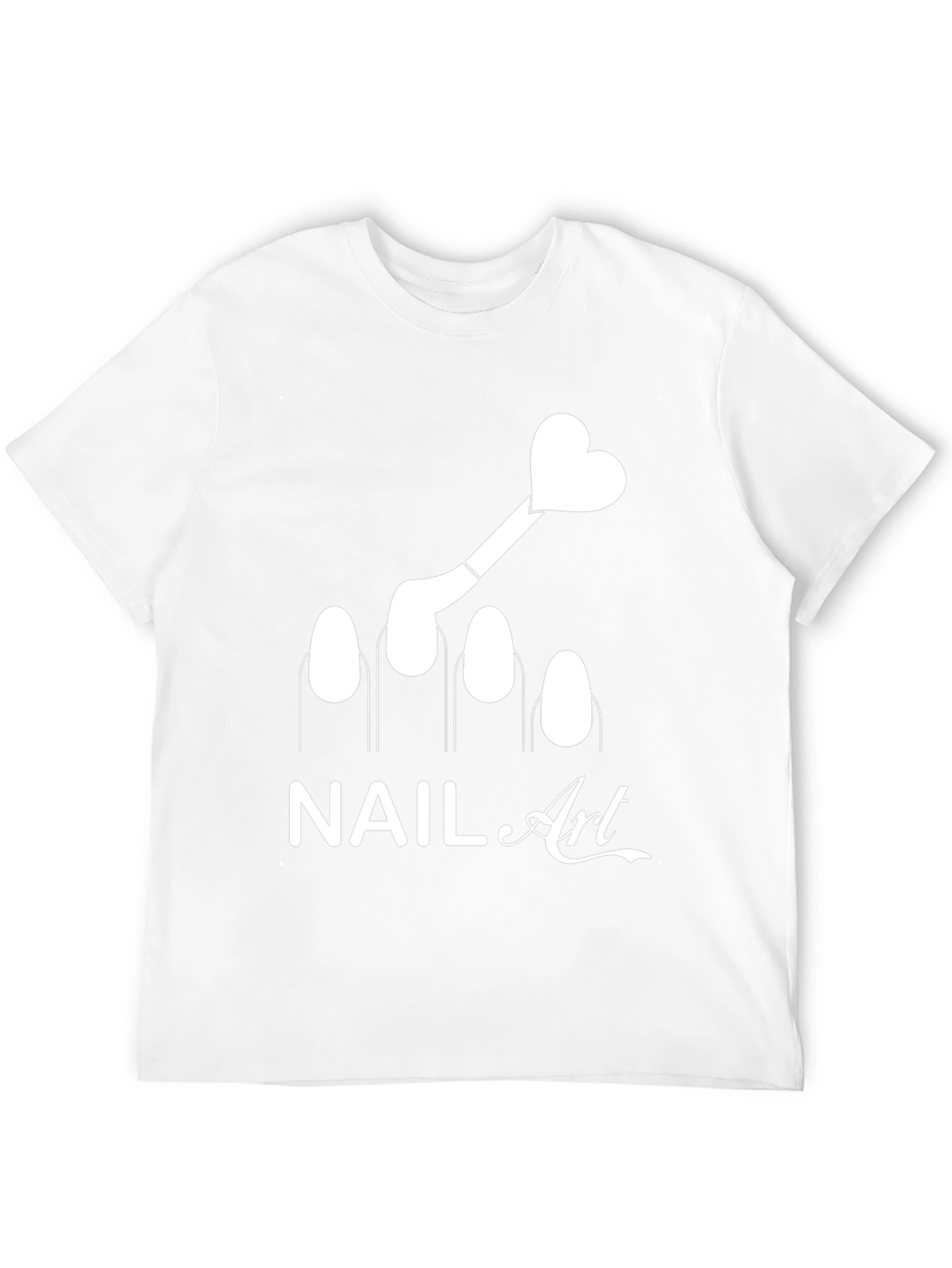 Black Nail Art T-Shirt - Heart Design Fashion Tee view 12