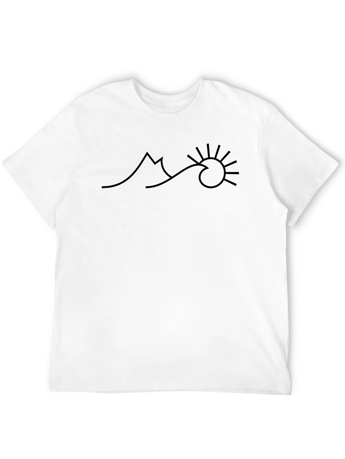 Black Minimalist Mountain & Sun Graphic Tee - Black view 12