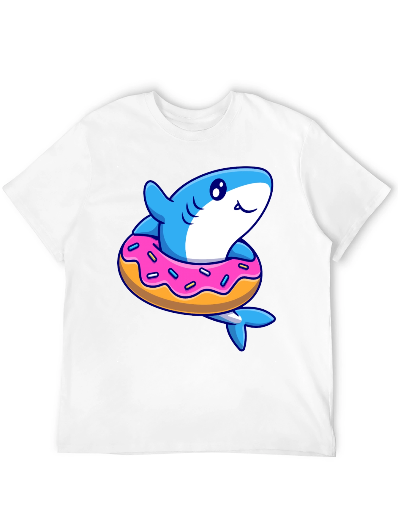 Black Shark Donut T-Shirt - Fun Cartoon Graphic Tee view 12