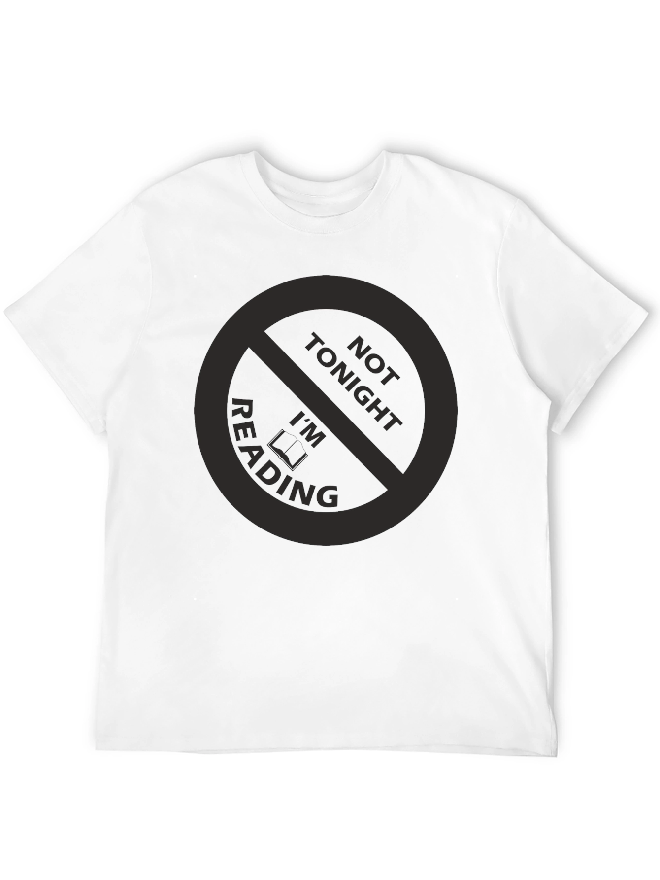 Black Funny "Not Tonight I'm Reading" Black T-Shirt view 12