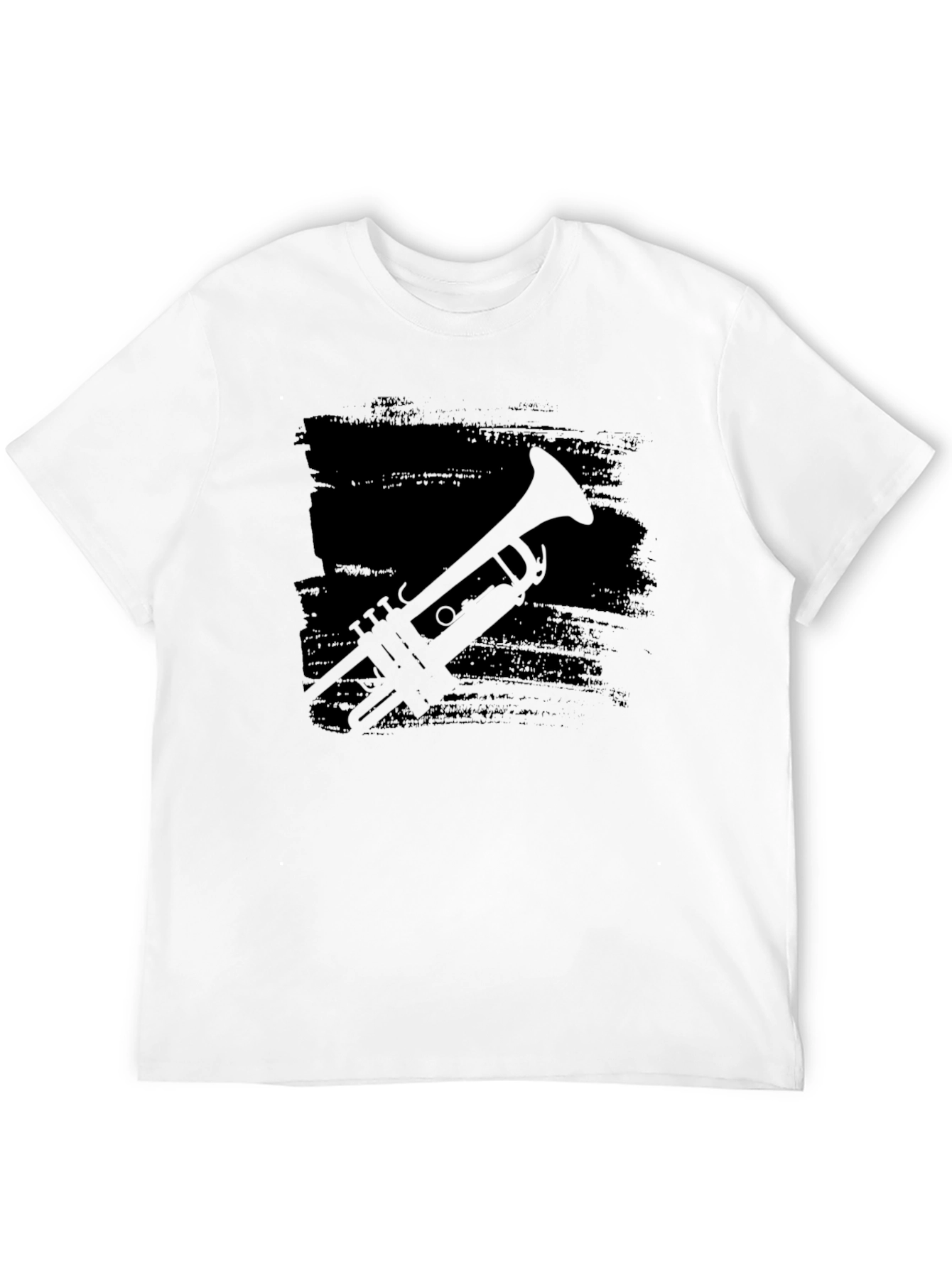Black Trumpet Silhouette Black T-Shirt view 12