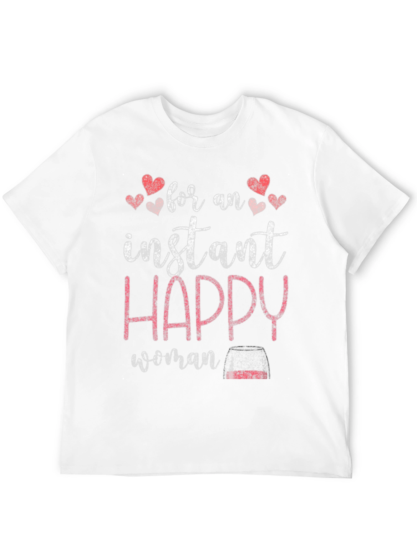 Black Instant Happy Woman T-Shirt - Novelty Graphic Tee view 12