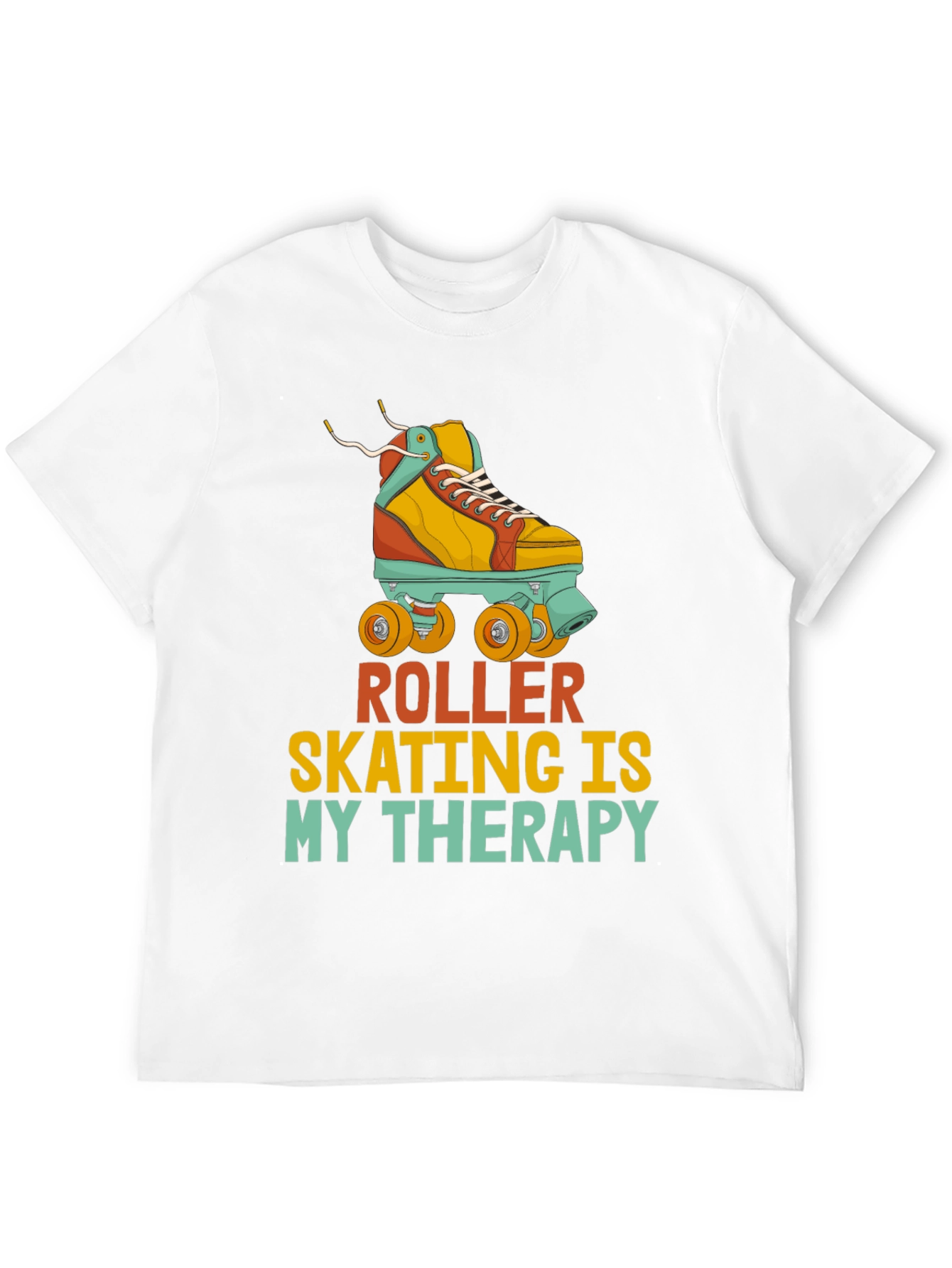 Black Roller Skating Therapy T-Shirt view 12