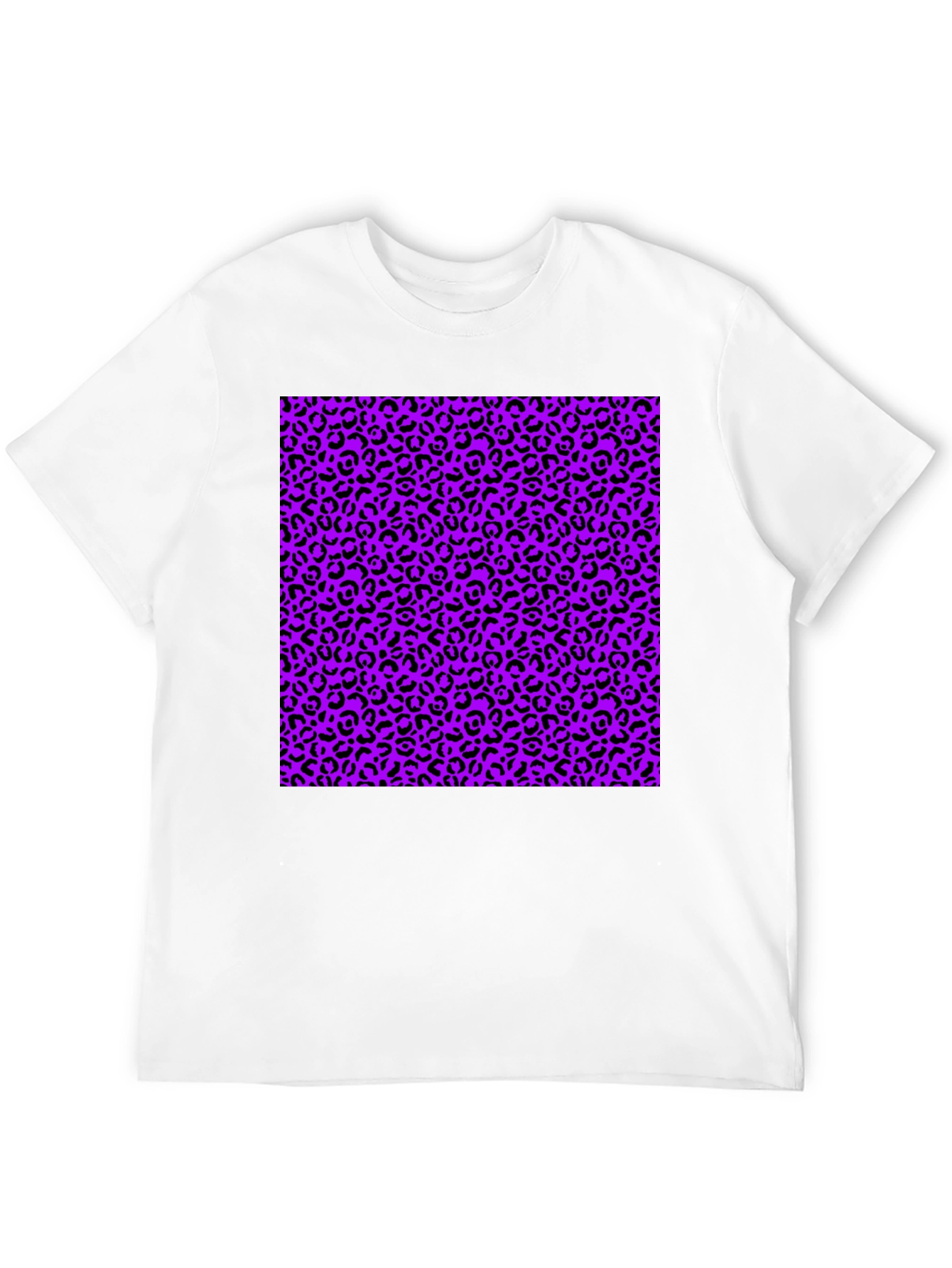 Black Black Tee with Purple Leopard Print Design view 12