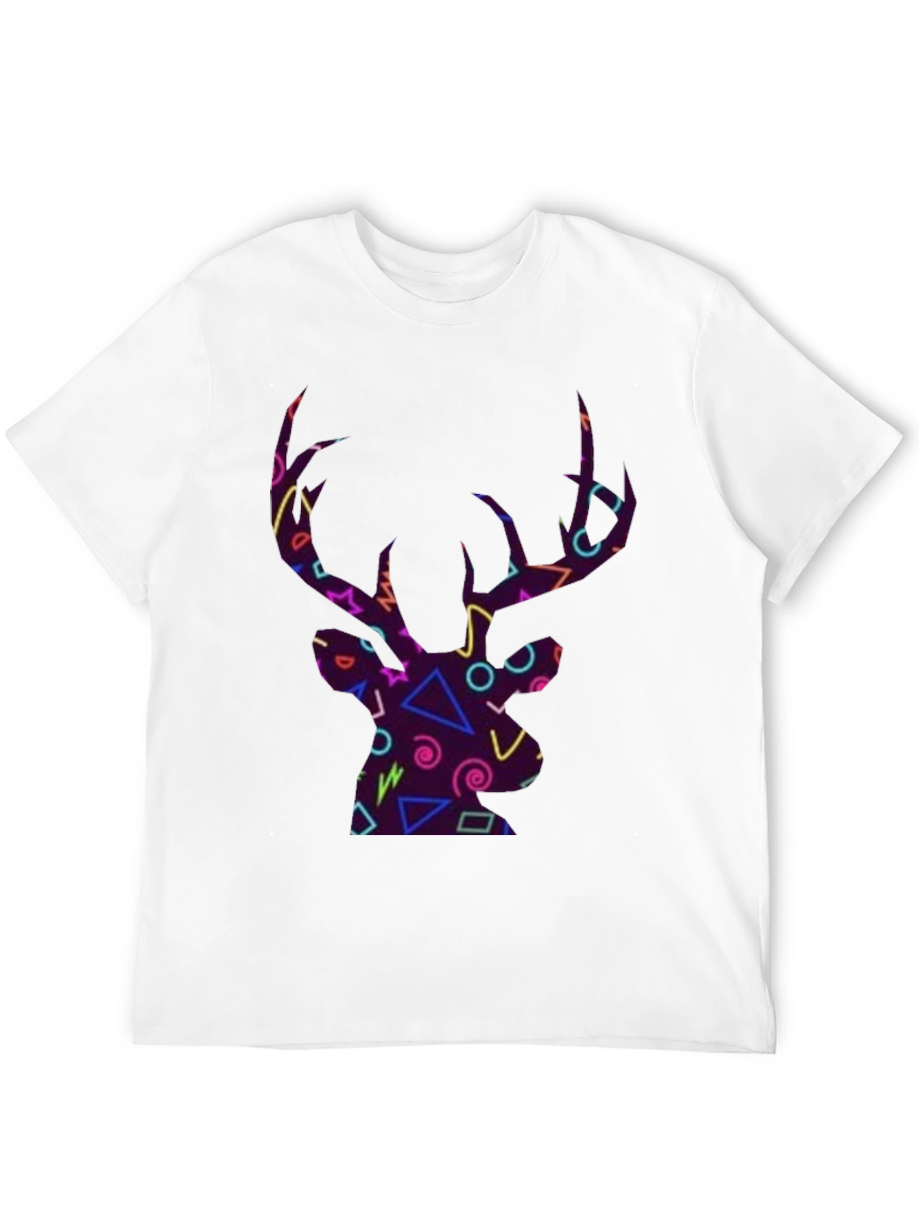 Black Retro Deer Head Graphic T-Shirt view 12
