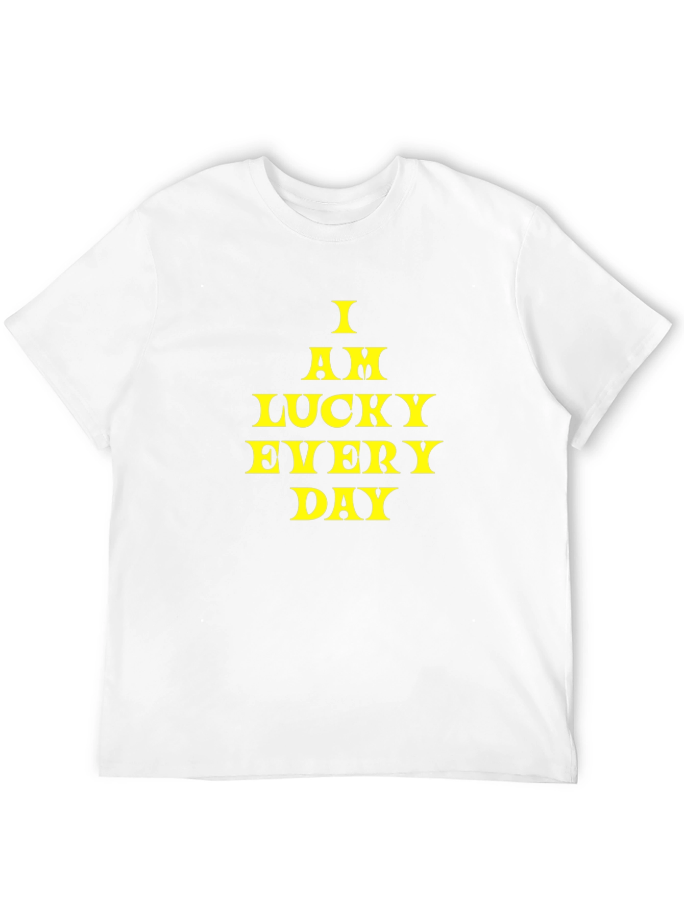 Black Lucky Everyday Black Tee - Motivational Design view 12