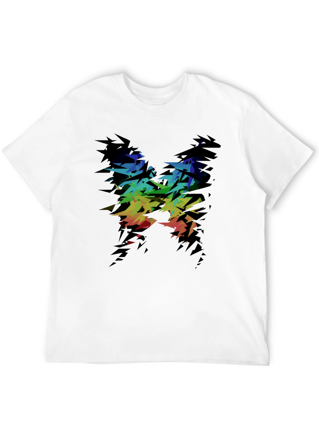 Black Abstract Rainbow Graphic Tee - Black view 12
