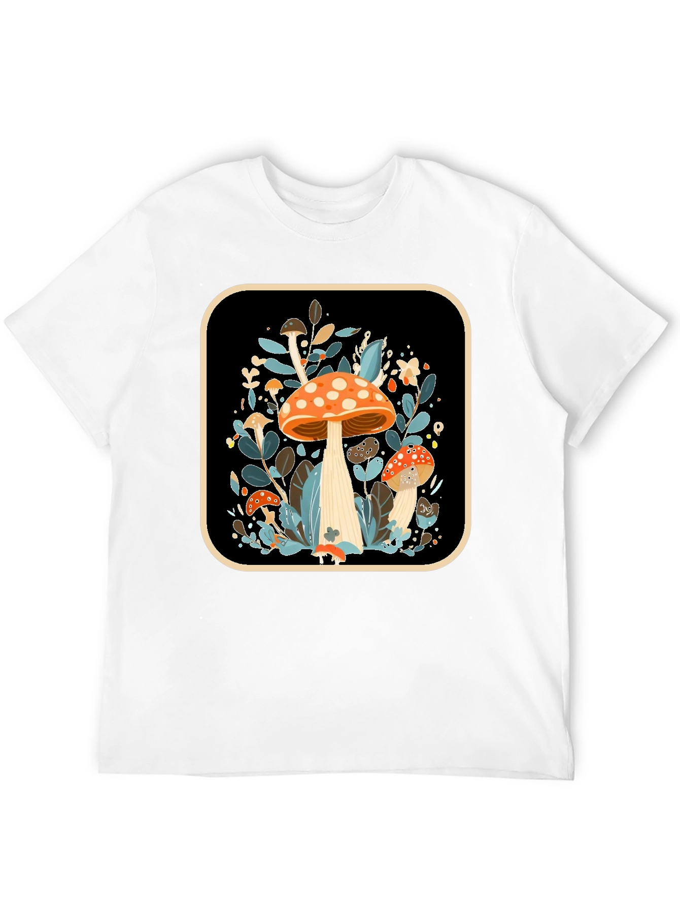 Black Mushroom Graphic Tee - Nature Inspired Style view 12