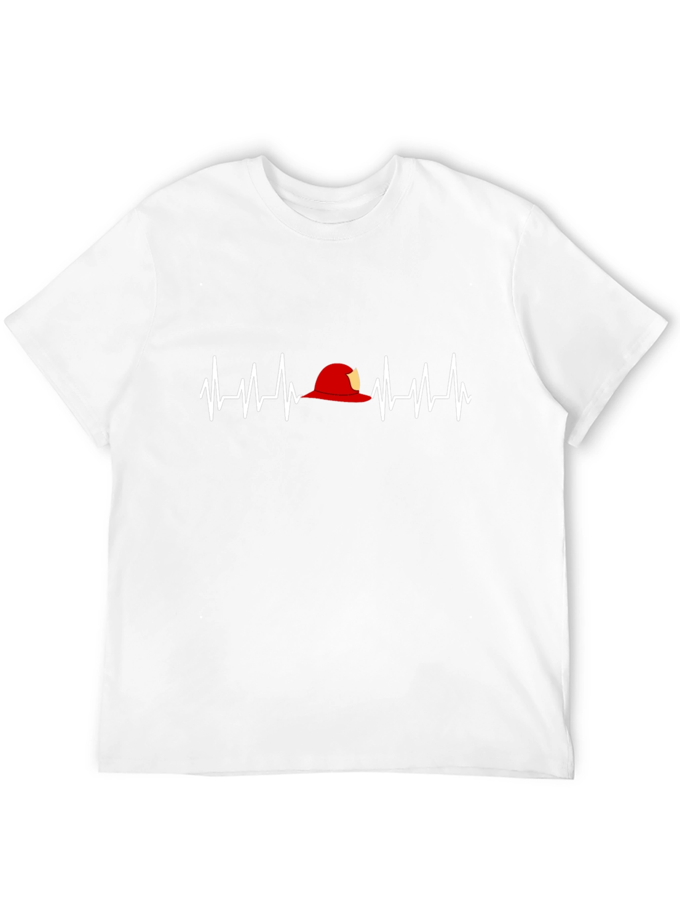 Black Firefighter Heartbeat T-Shirt - Black view 12