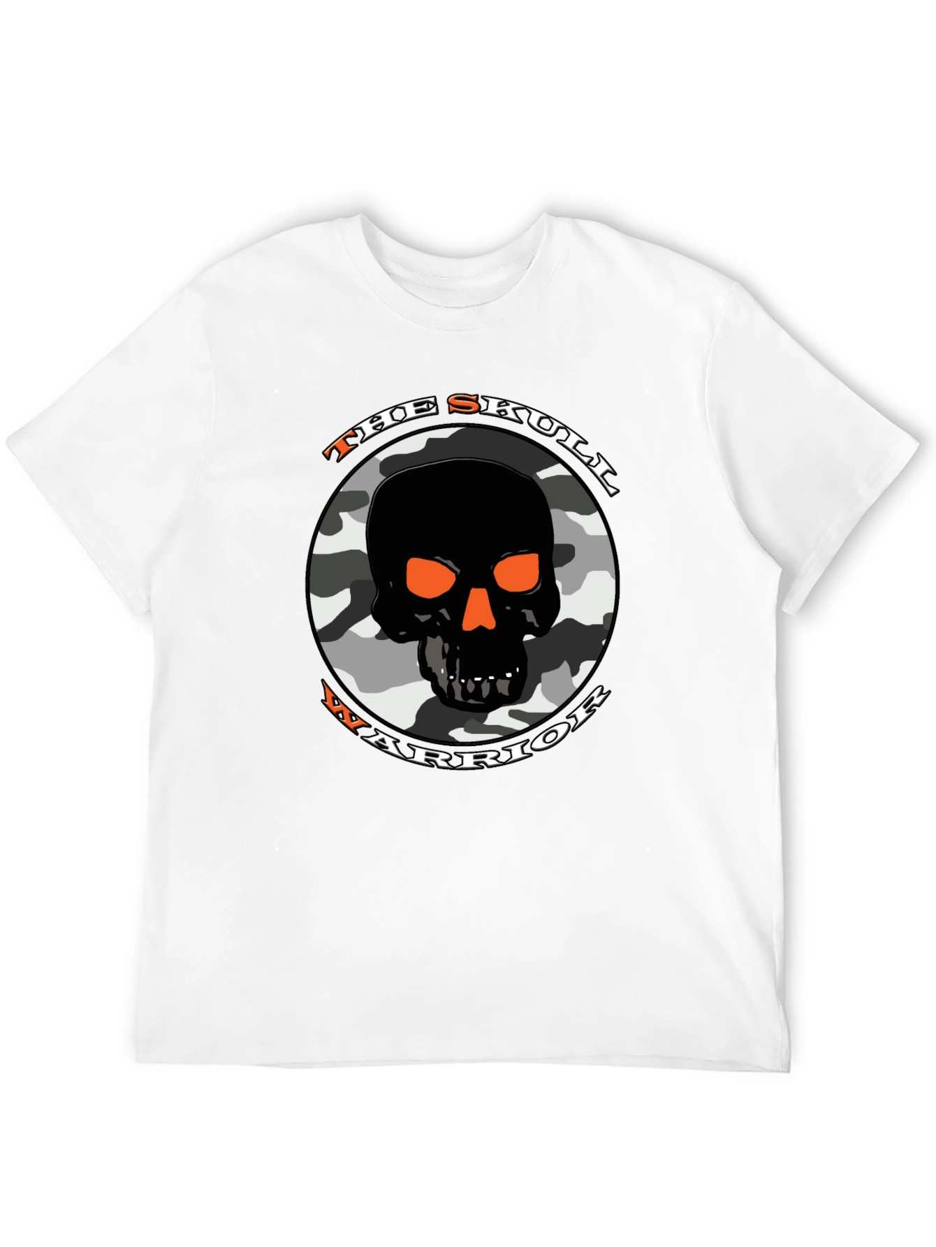 Black Skull Warrior Camo Graphic T-Shirt view 12