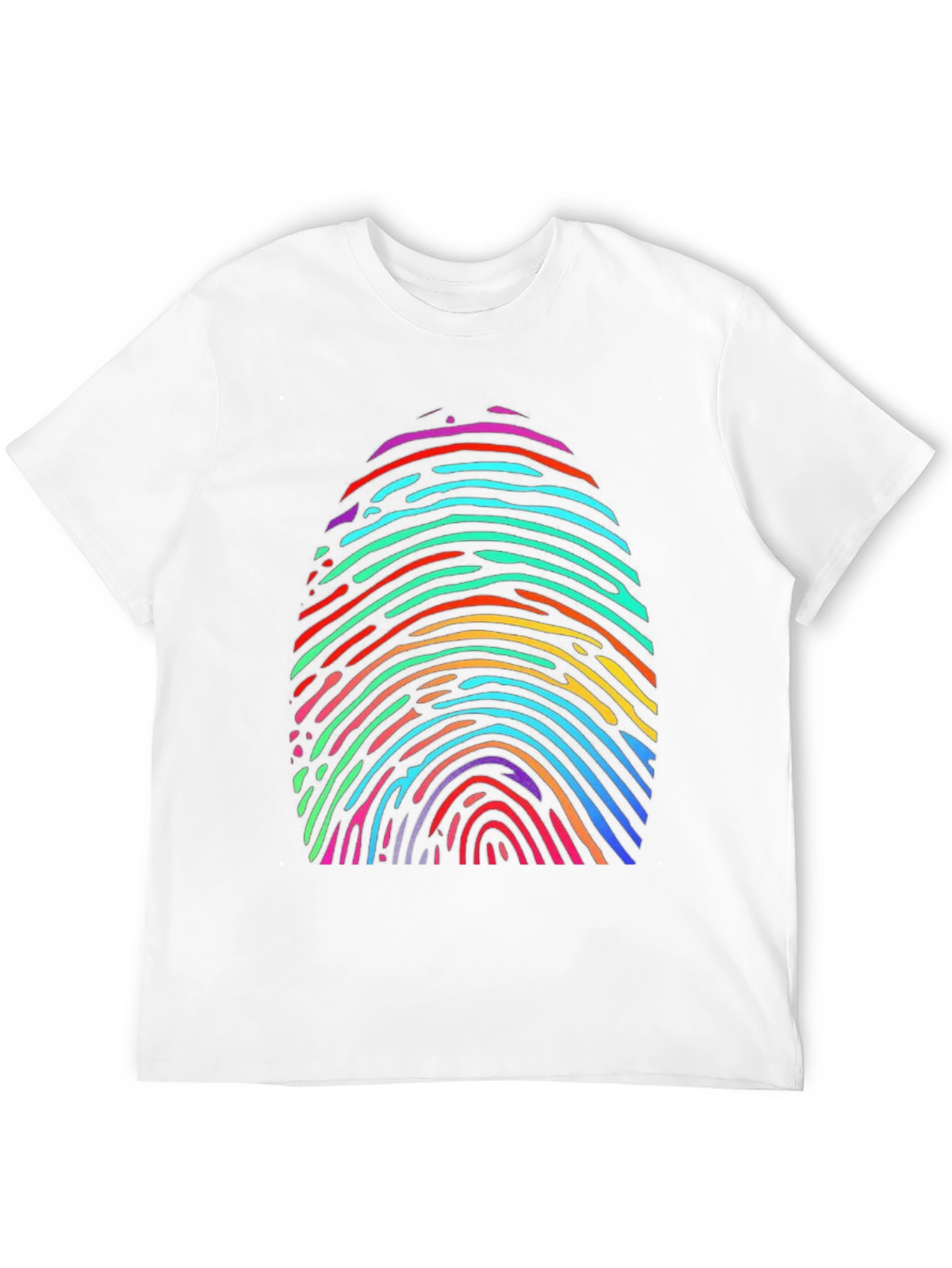 Black Rainbow Fingerprint Graphic Tee - Unique & Colorful view 12